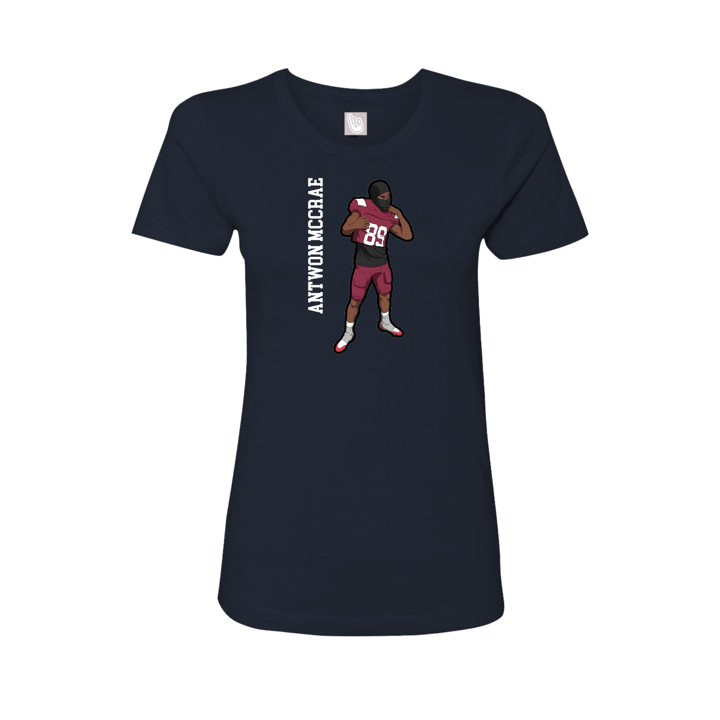 Fitted Women's Tee — Name Vertical in Navy