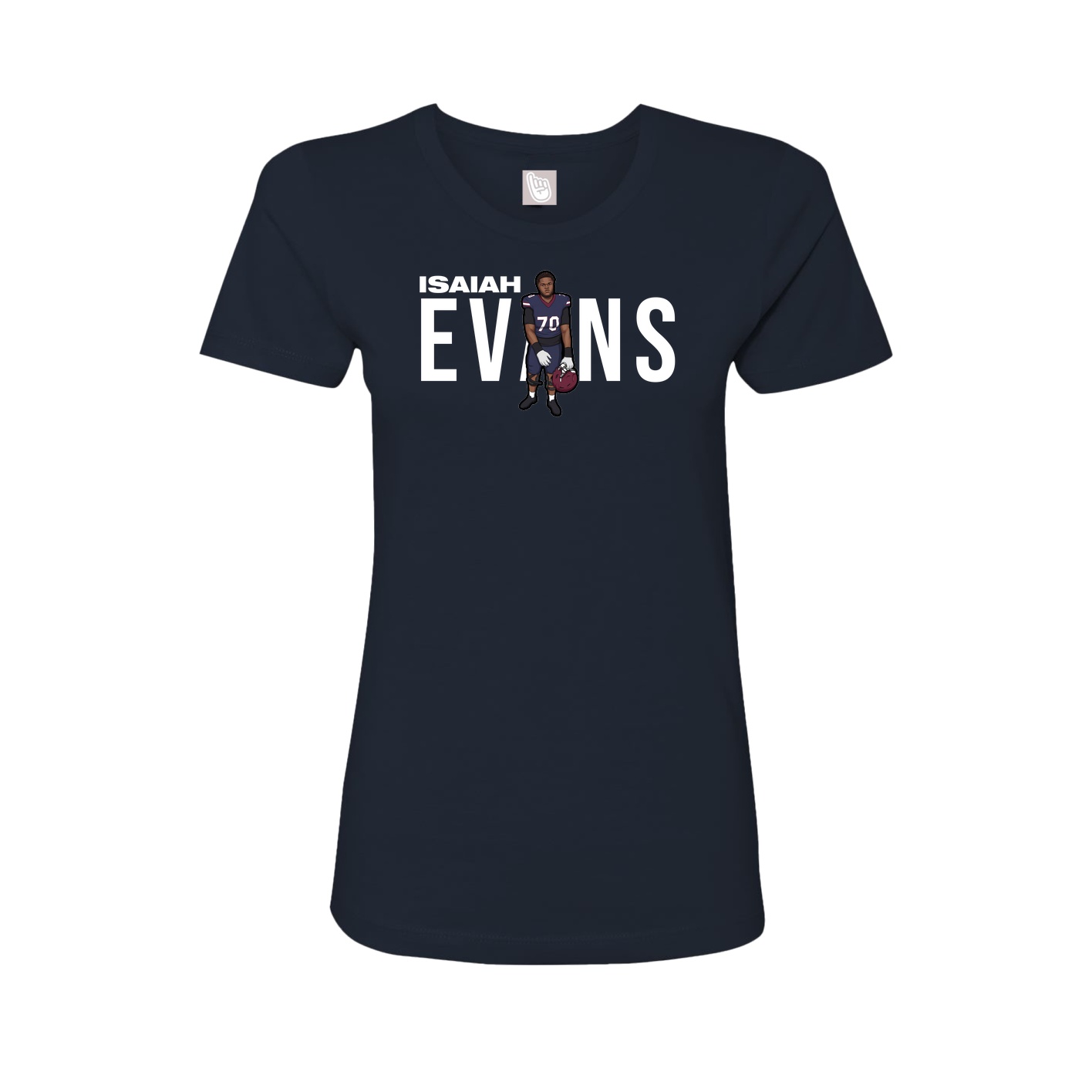 Fitted Women's Tee — Player Name in Navy
