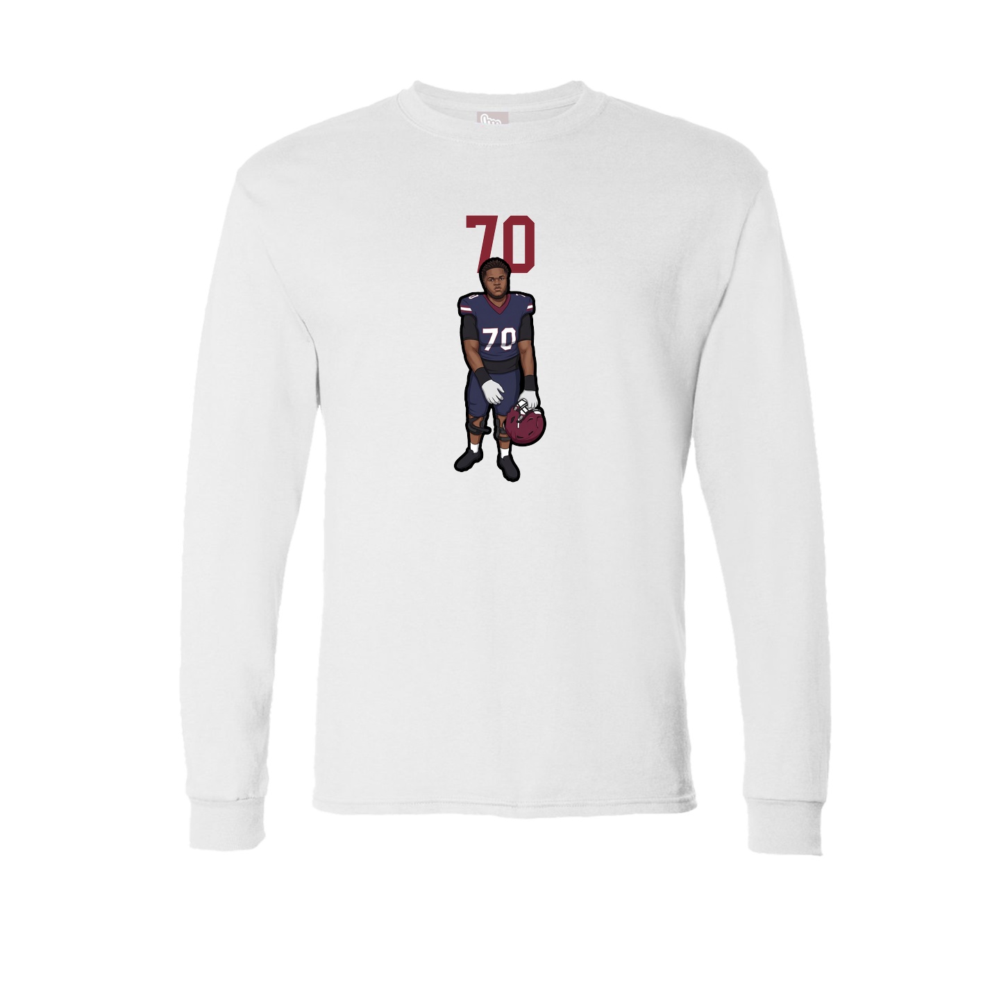 Long Sleeve Tee — Number Top in White