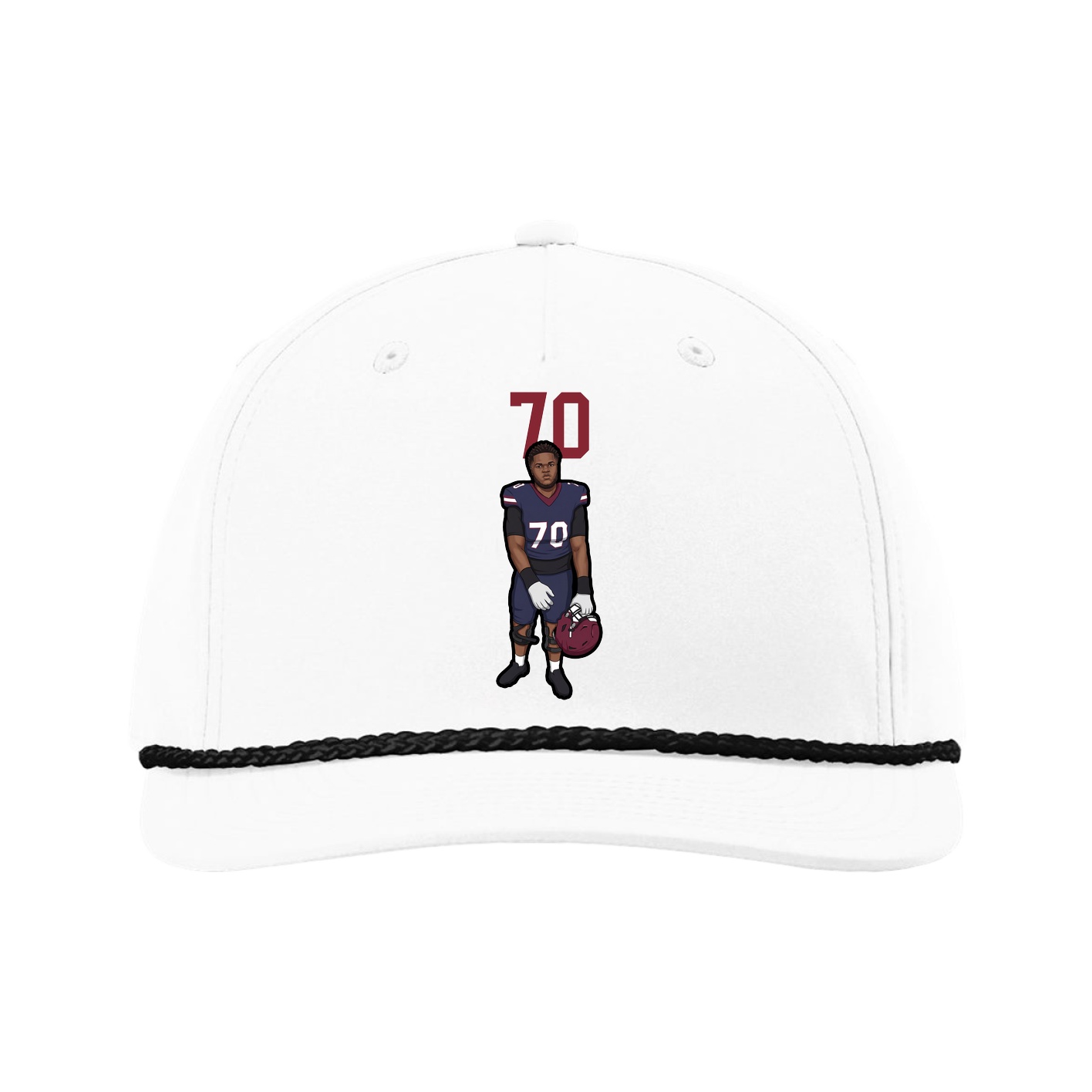 Five-Panel Classic Rope Cap — Number Top in White