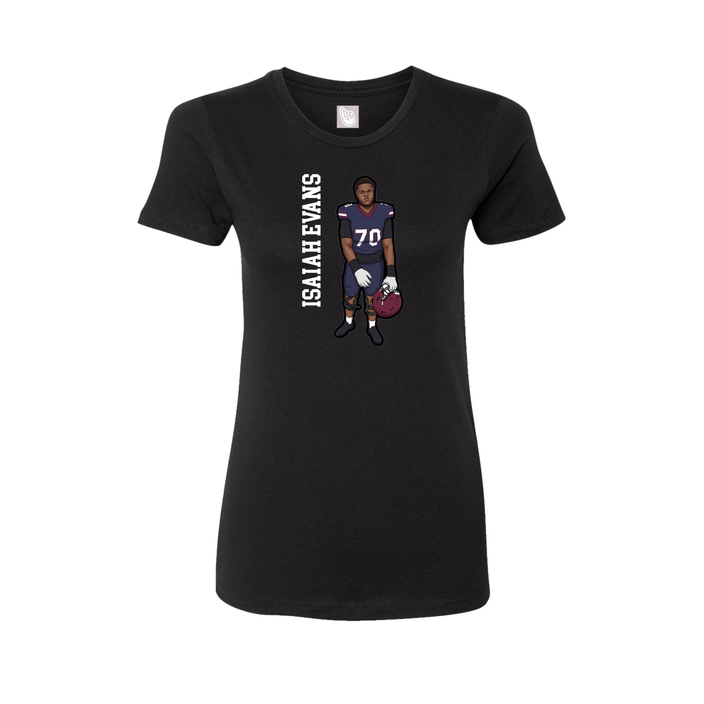 Fitted Women's Tee — Name Vertical in Black