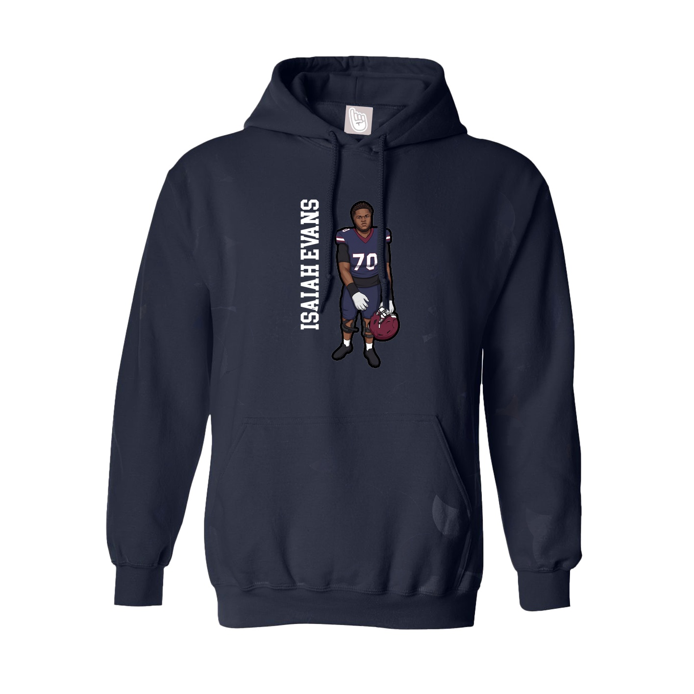 Youth Hoodie — Name Vertical in Navy