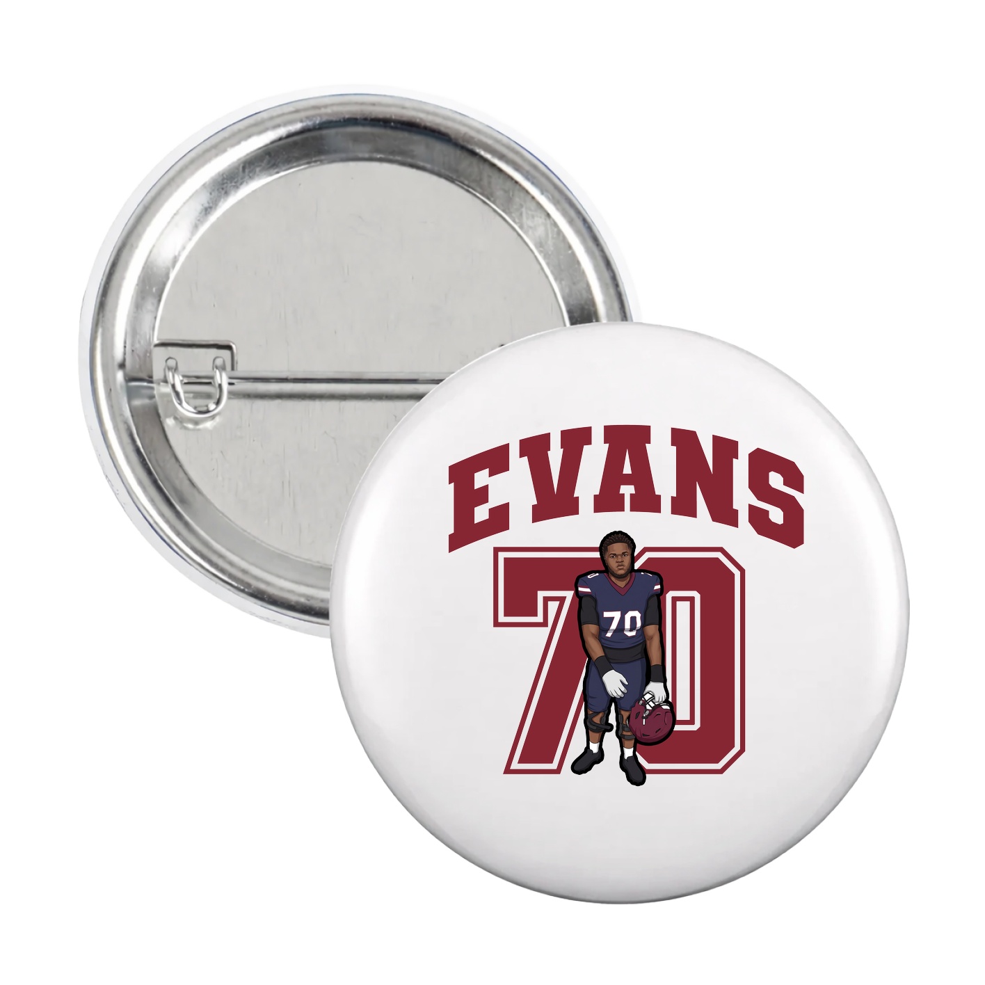 Game Day Button — Number in White