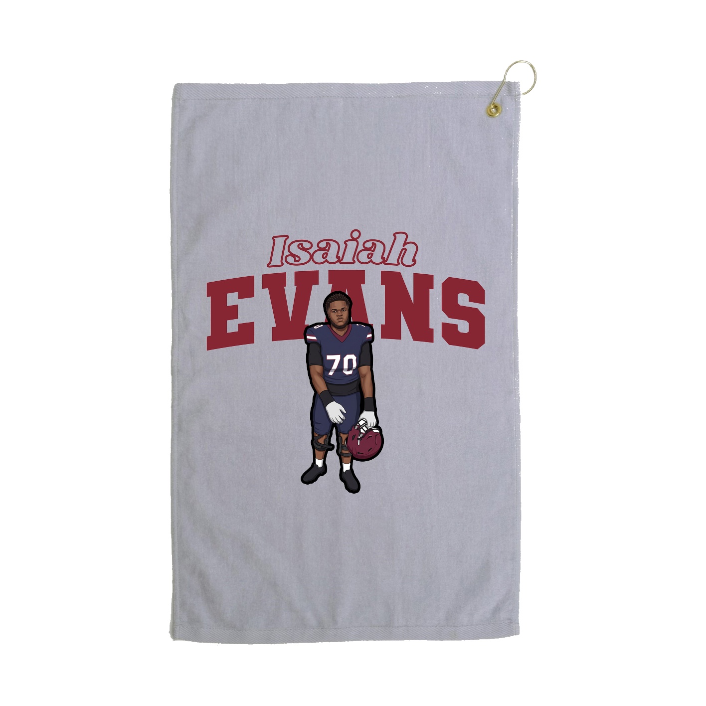Golf Towel — Name Arch in Grey