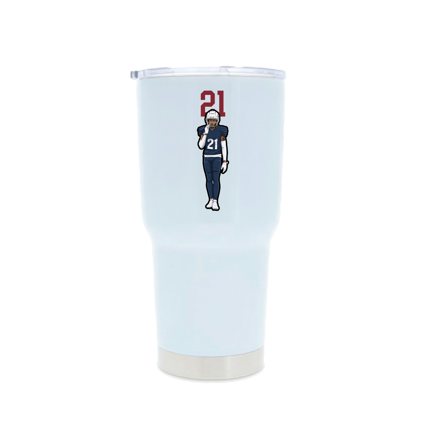 30oz Stainless Steel Tumbler — Number Top in White