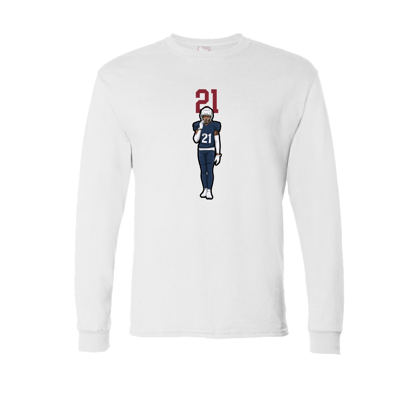 Long Sleeve Tee — Number Top in White