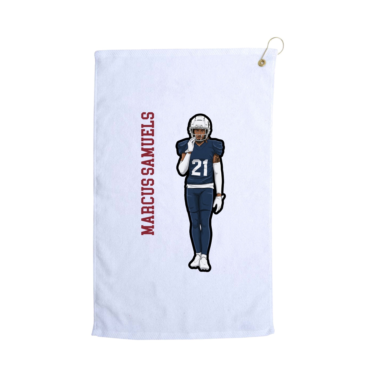 Golf Towel — Name Vertical in White