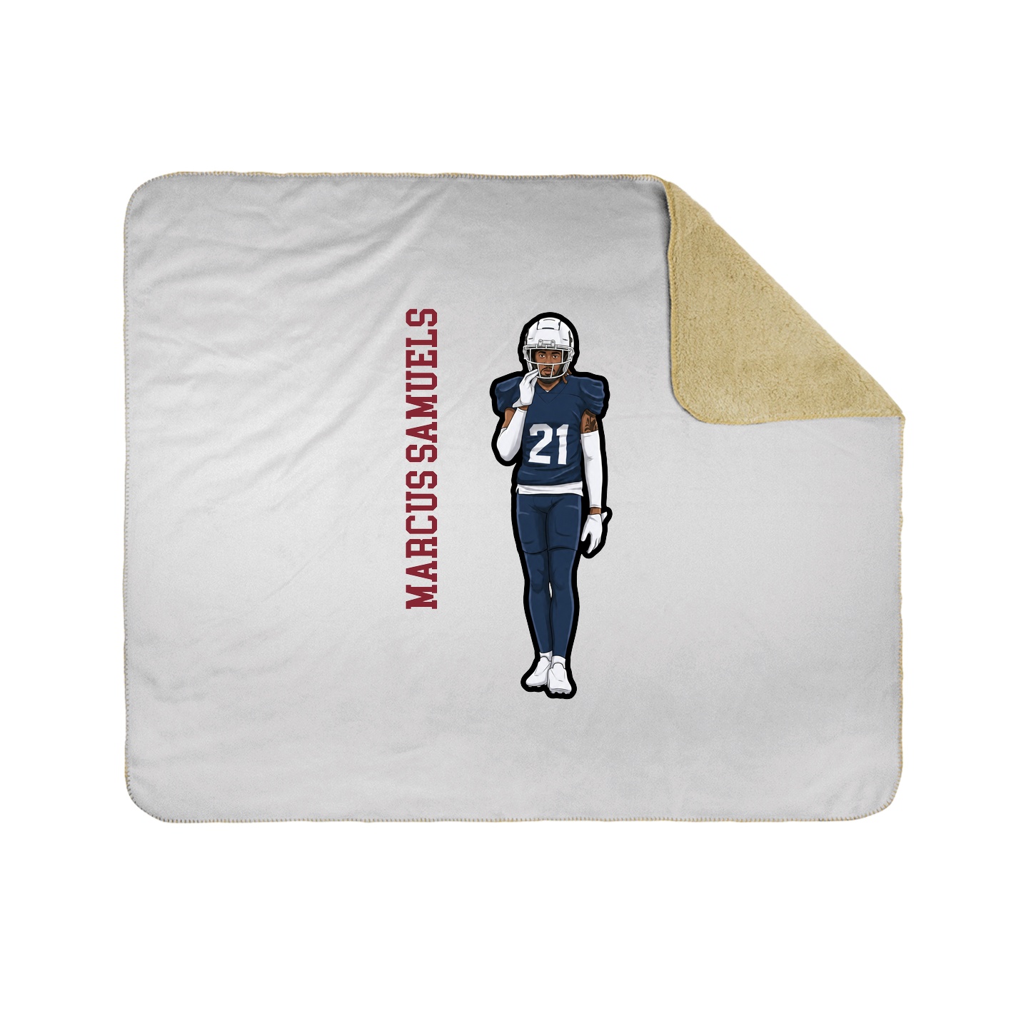Throw Blanket — Name Vertical in White