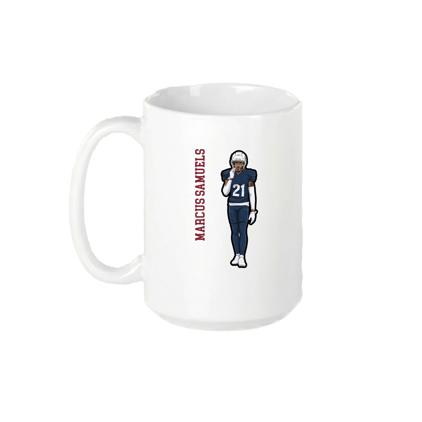 15oz Coffee Mug — Name Vertical in White
