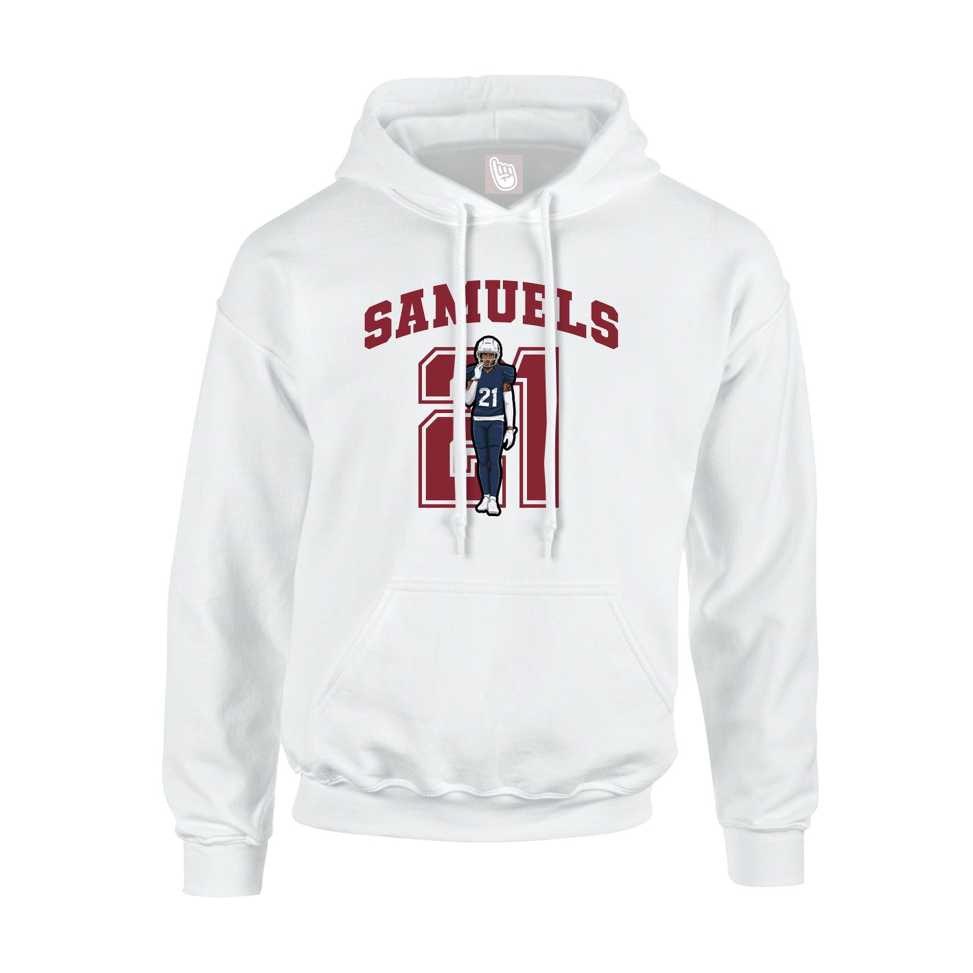Youth Hoodie — Number in White