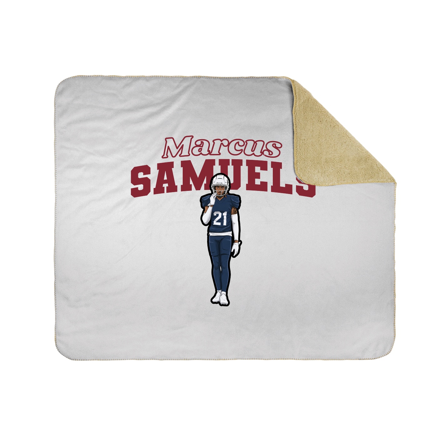 Throw Blanket — Name Arch in White