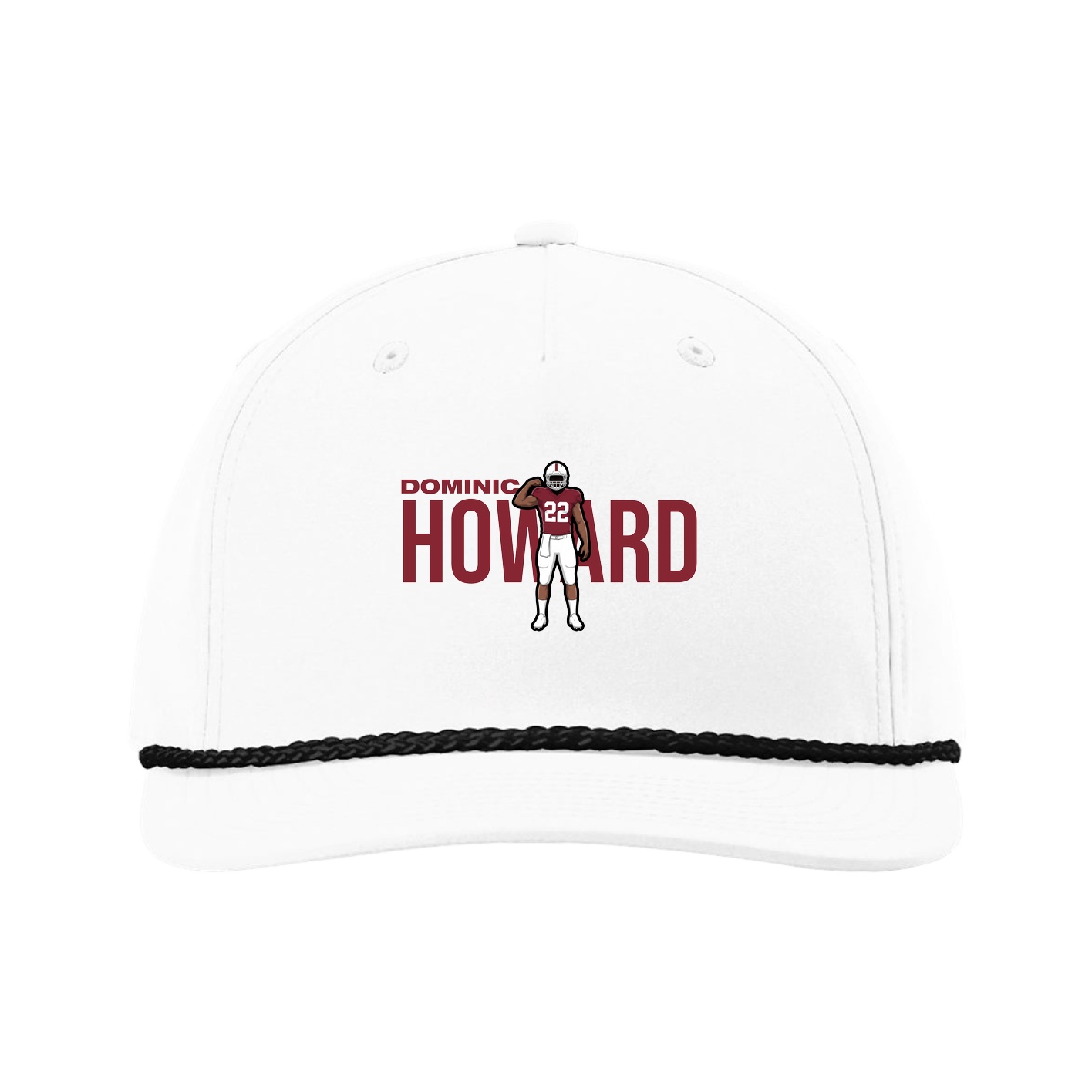 Five-Panel Classic Rope Cap — Player Name in White