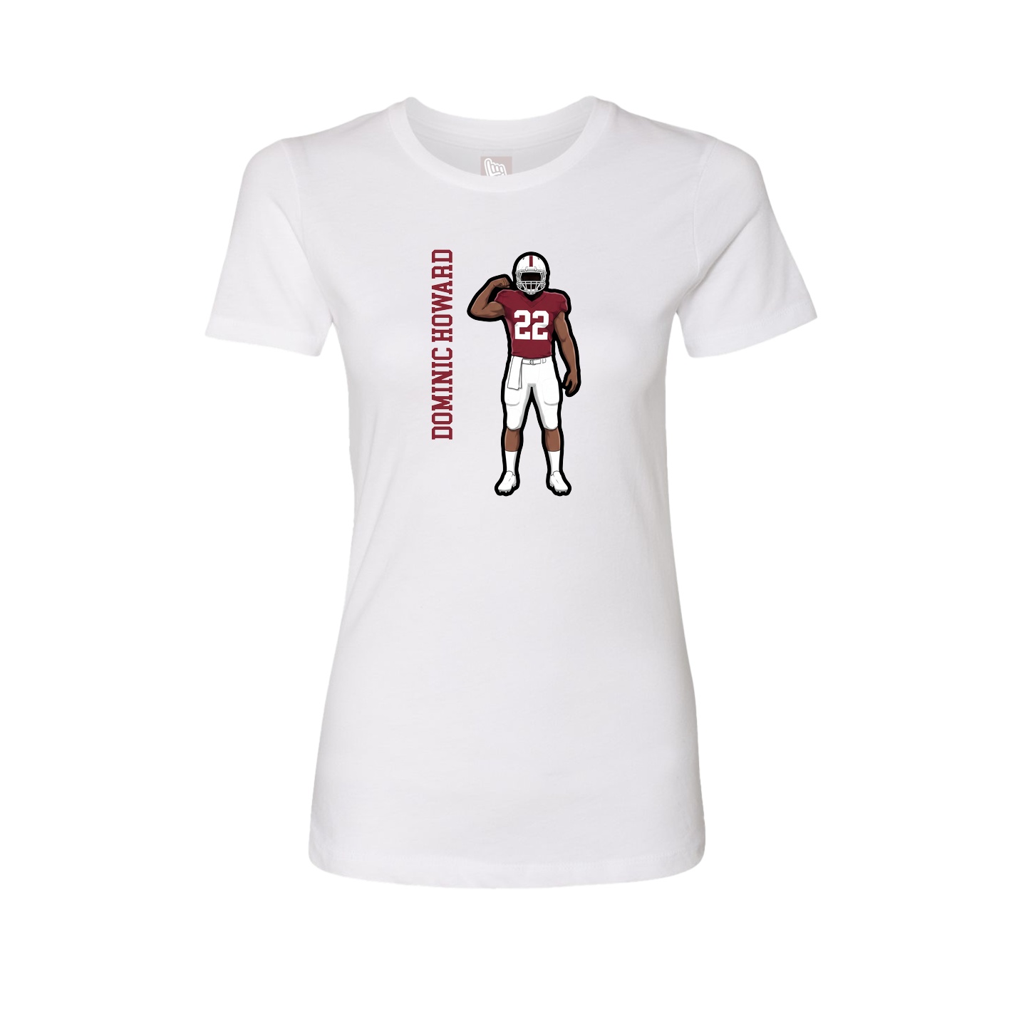Fitted Women's Tee — Name Vertical in White