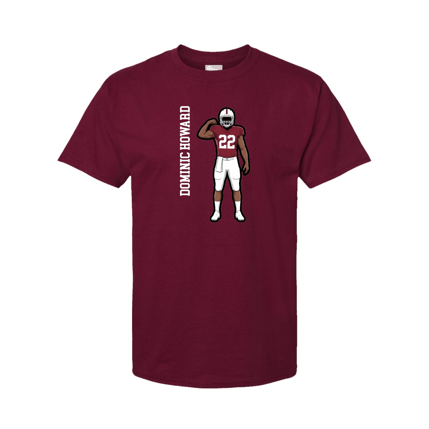 Youth Tee — Name Vertical in Cardinal