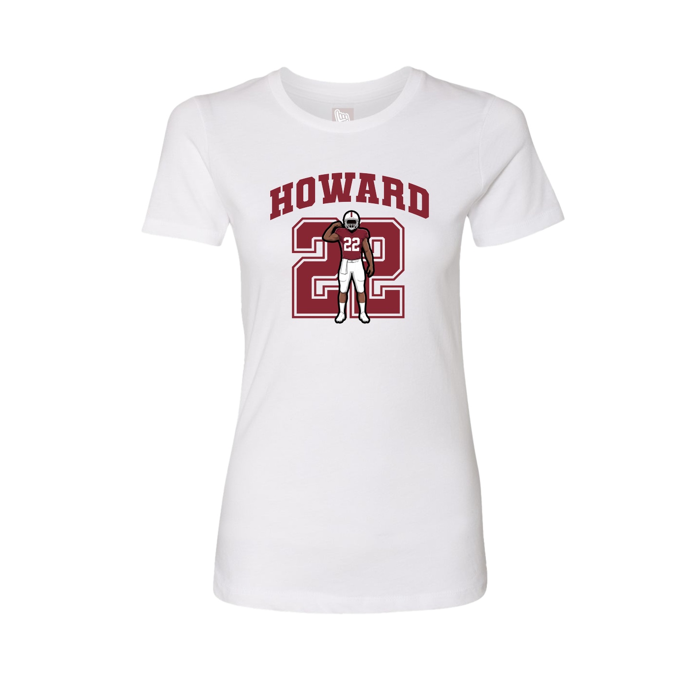 Fitted Women's Tee — Number in White
