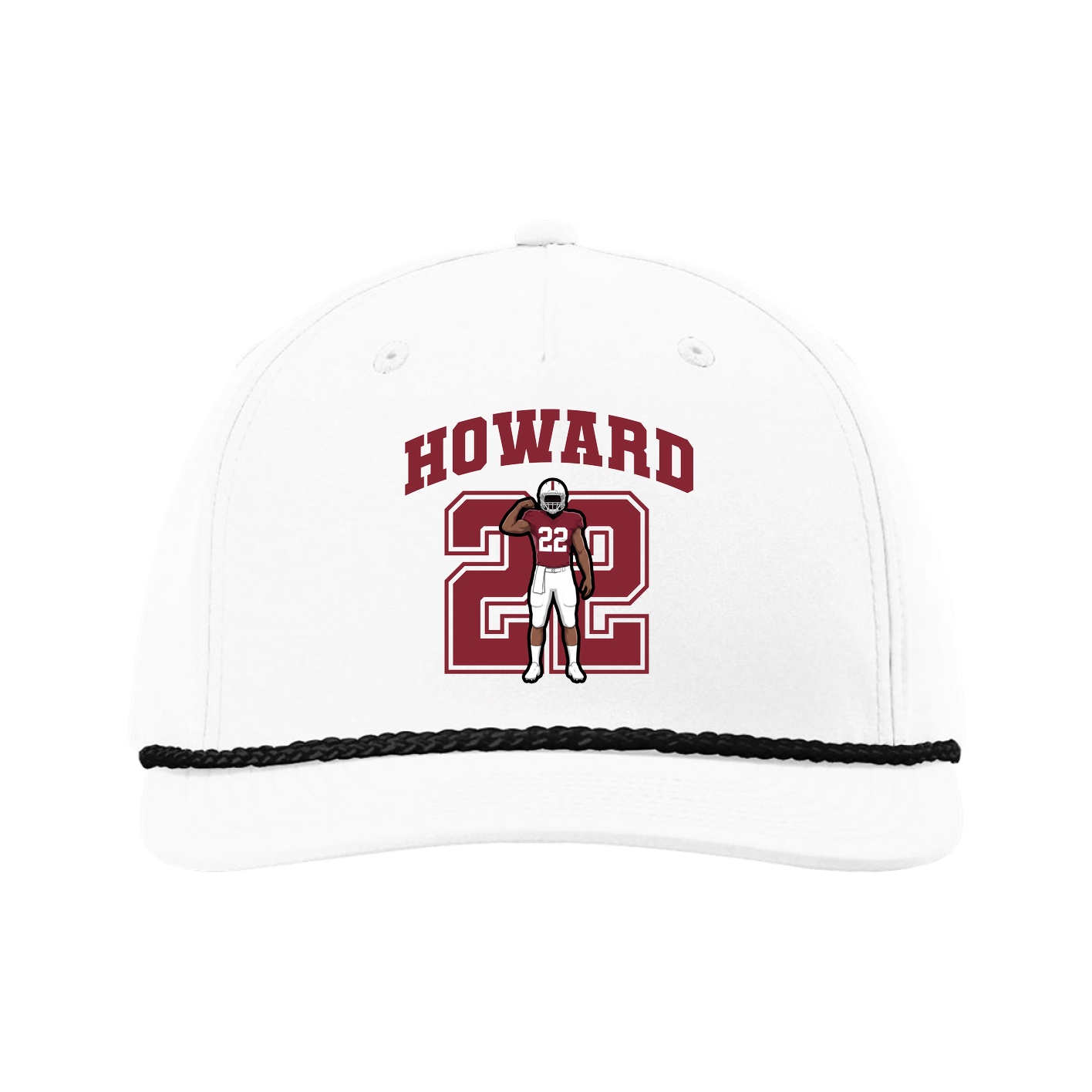Five-Panel Classic Rope Cap — Number in White