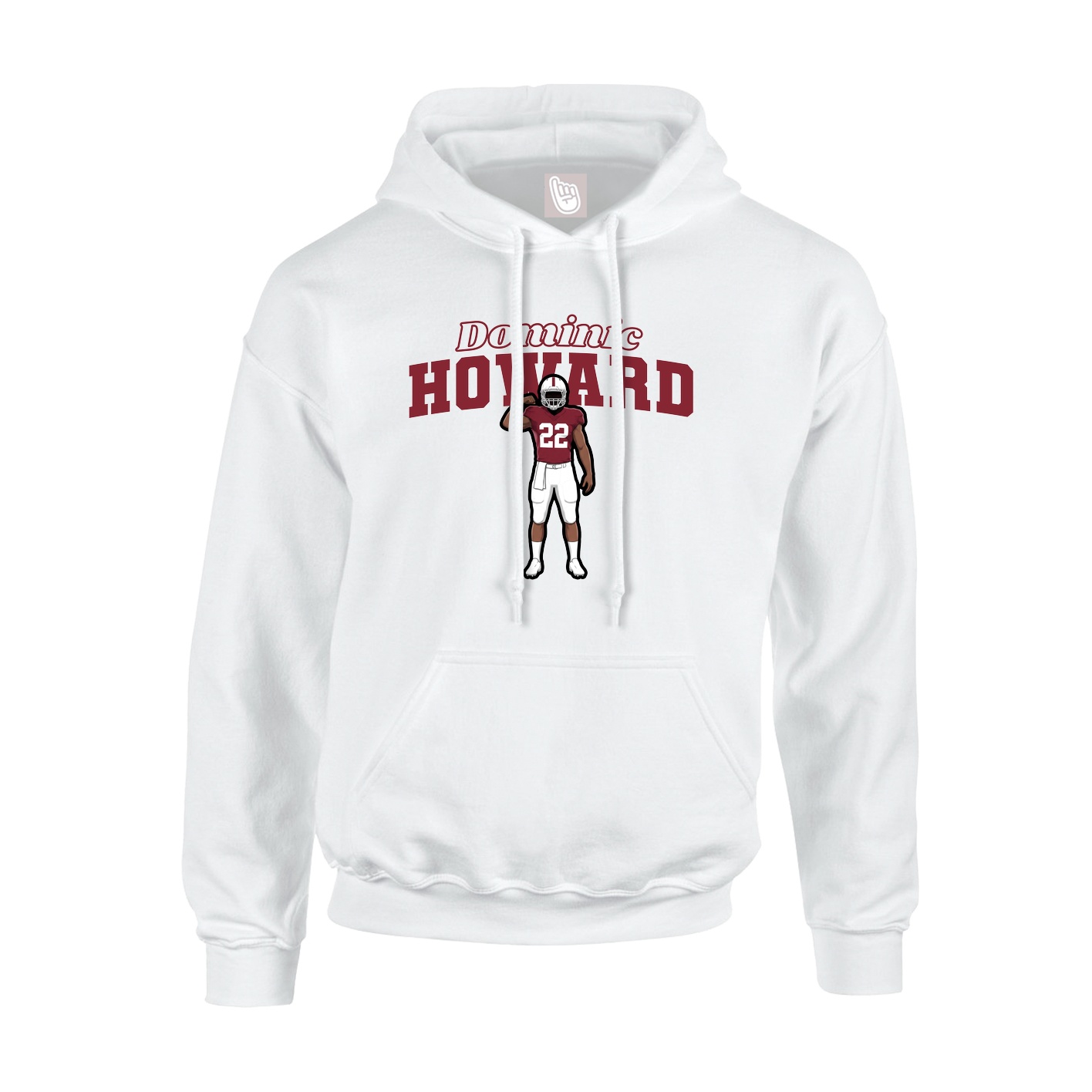 Youth Hoodie — Name Arch in White