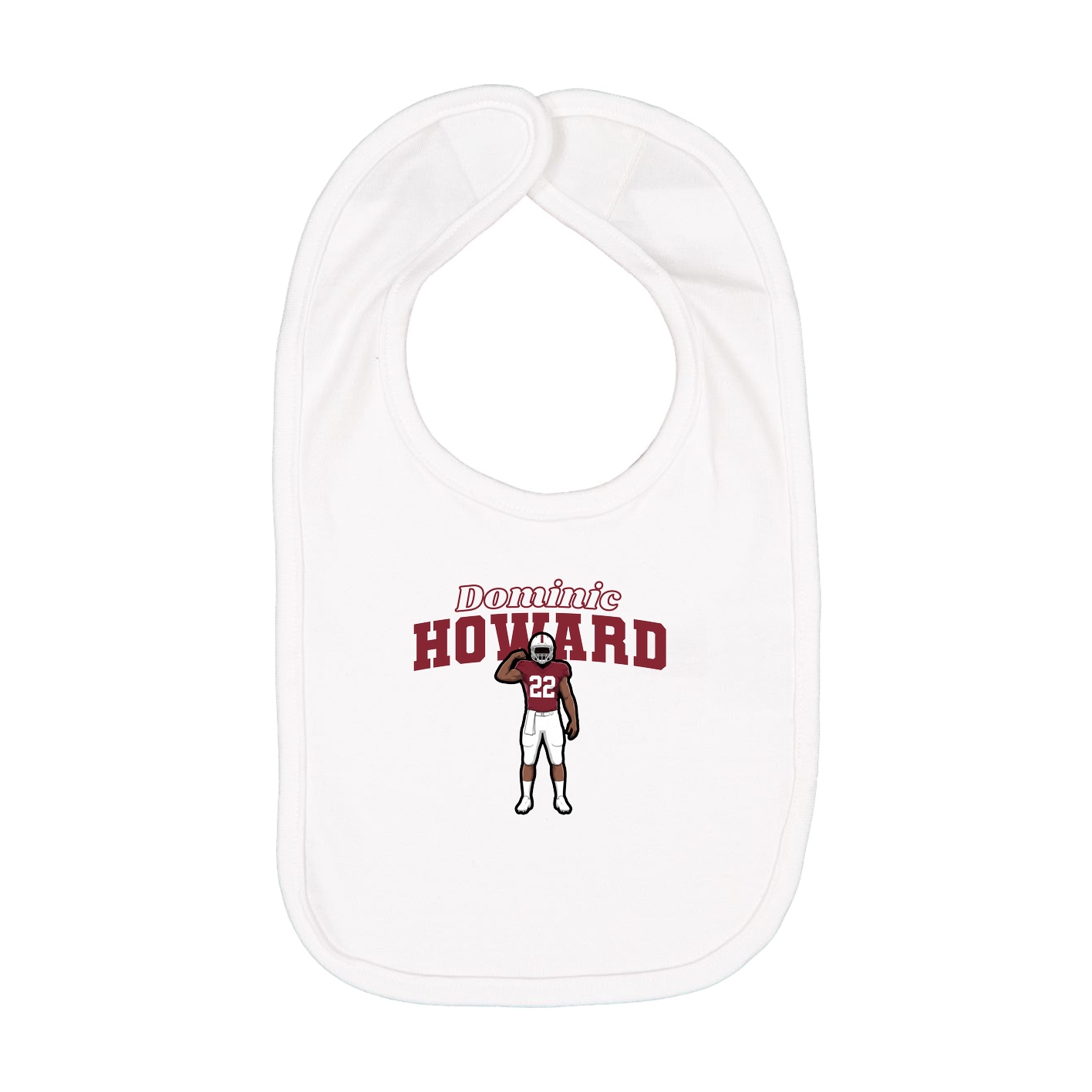 Infant Bib — Name Arch in White