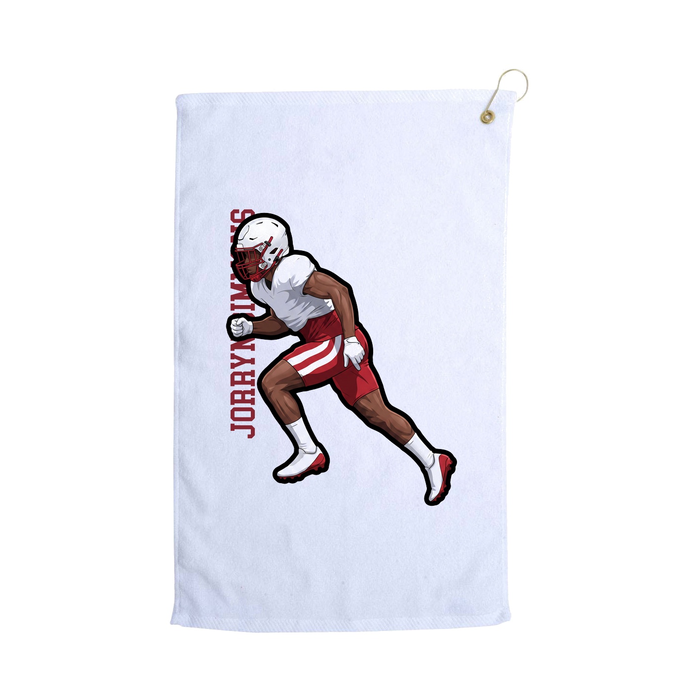 Golf Towel — Name Vertical in White