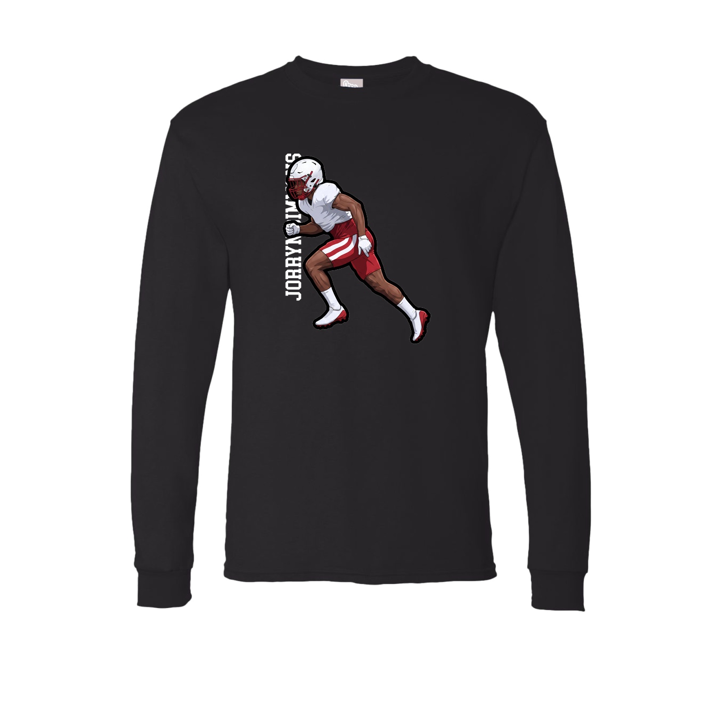 Long Sleeve Tee — Name Vertical in Black