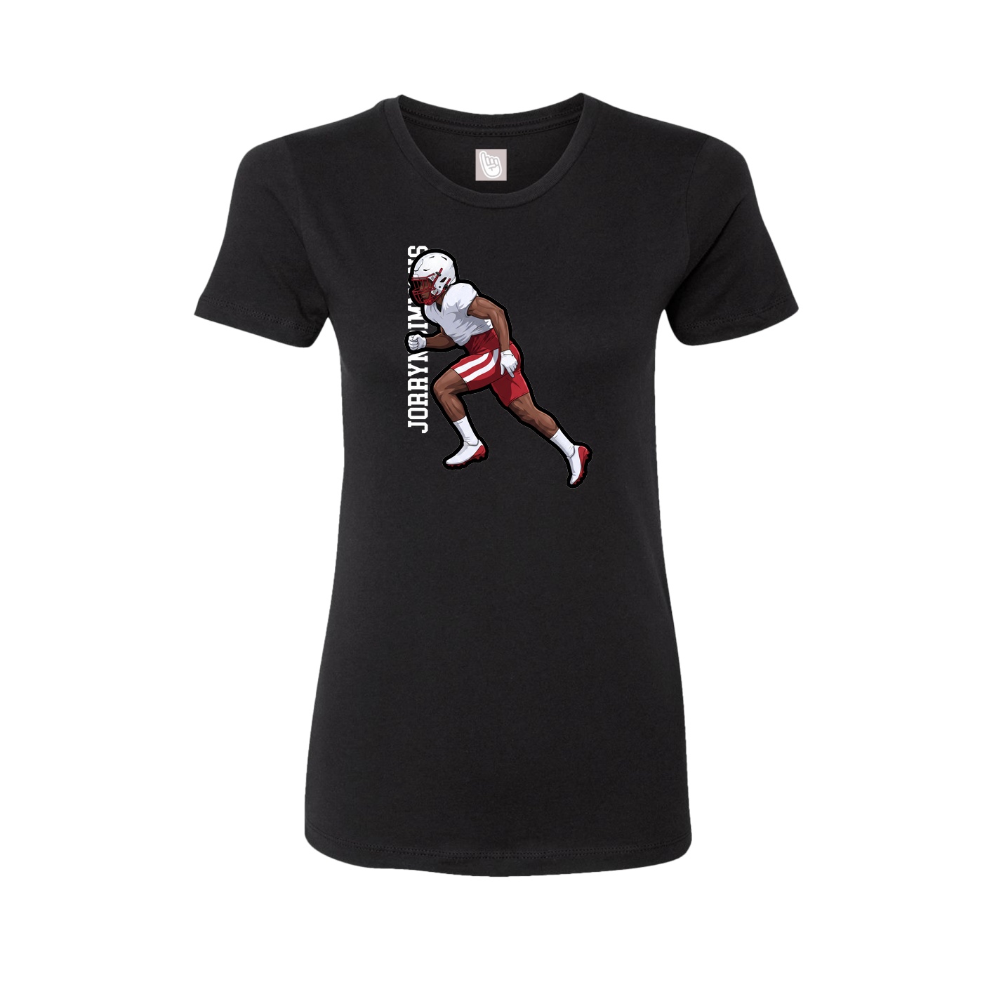 Fitted Women's Tee — Name Vertical in Black