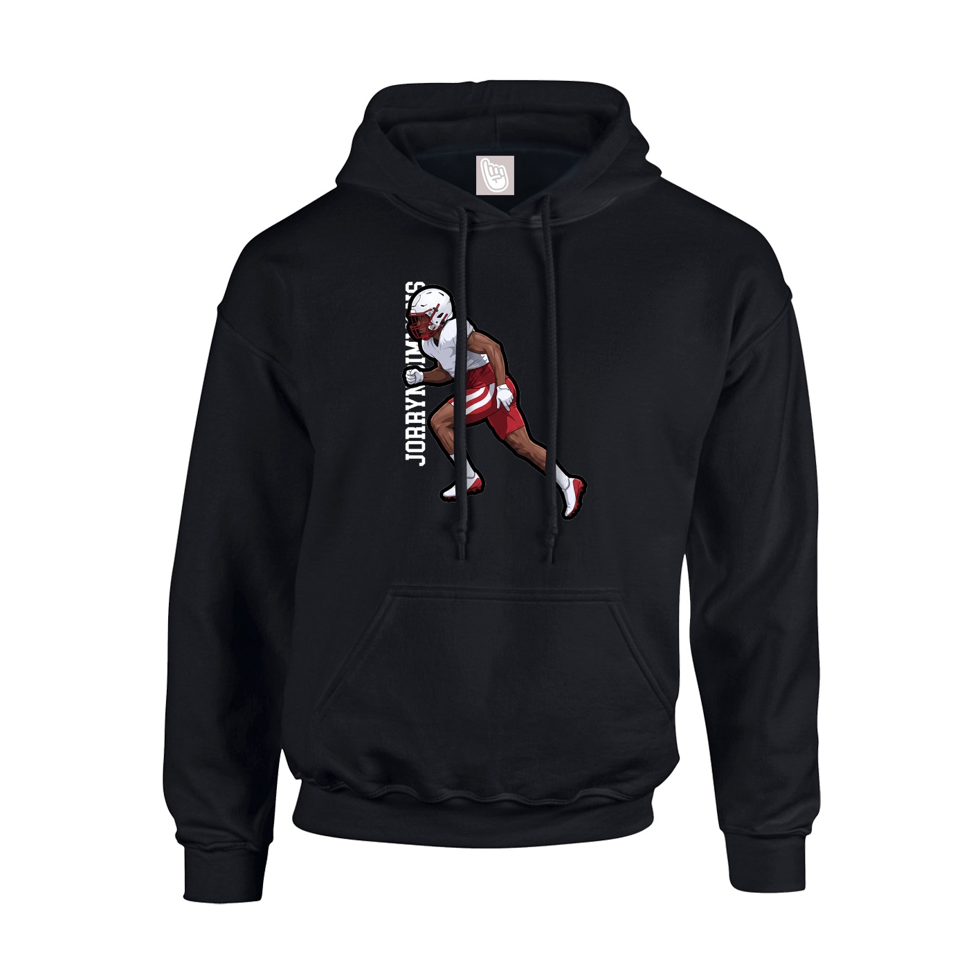 Youth Hoodie — Name Vertical in Black