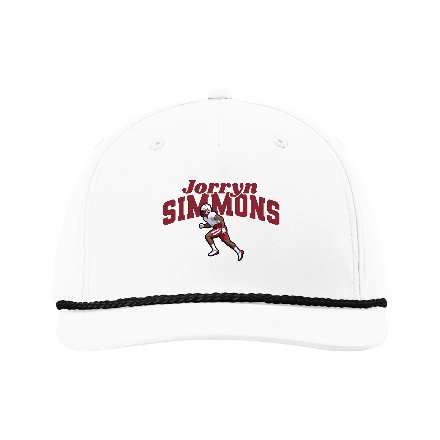 Five-Panel Classic Rope Cap — Signature Arch in White