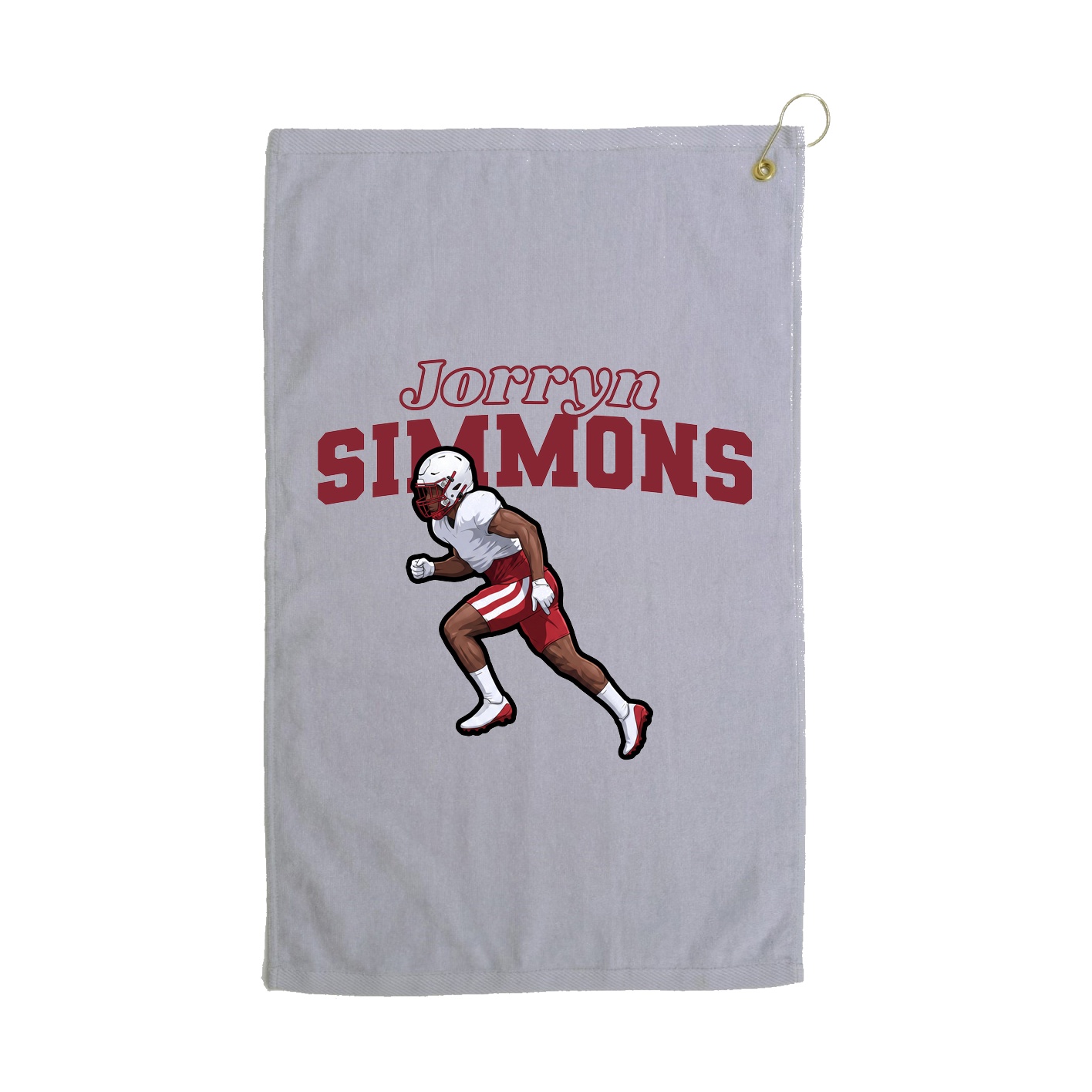 Golf Towel — Name Arch in Grey