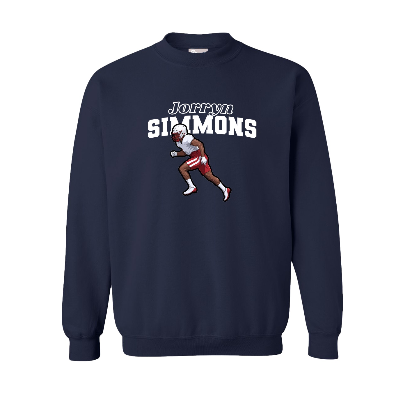 Fleece Crew — Name Arch in Navy