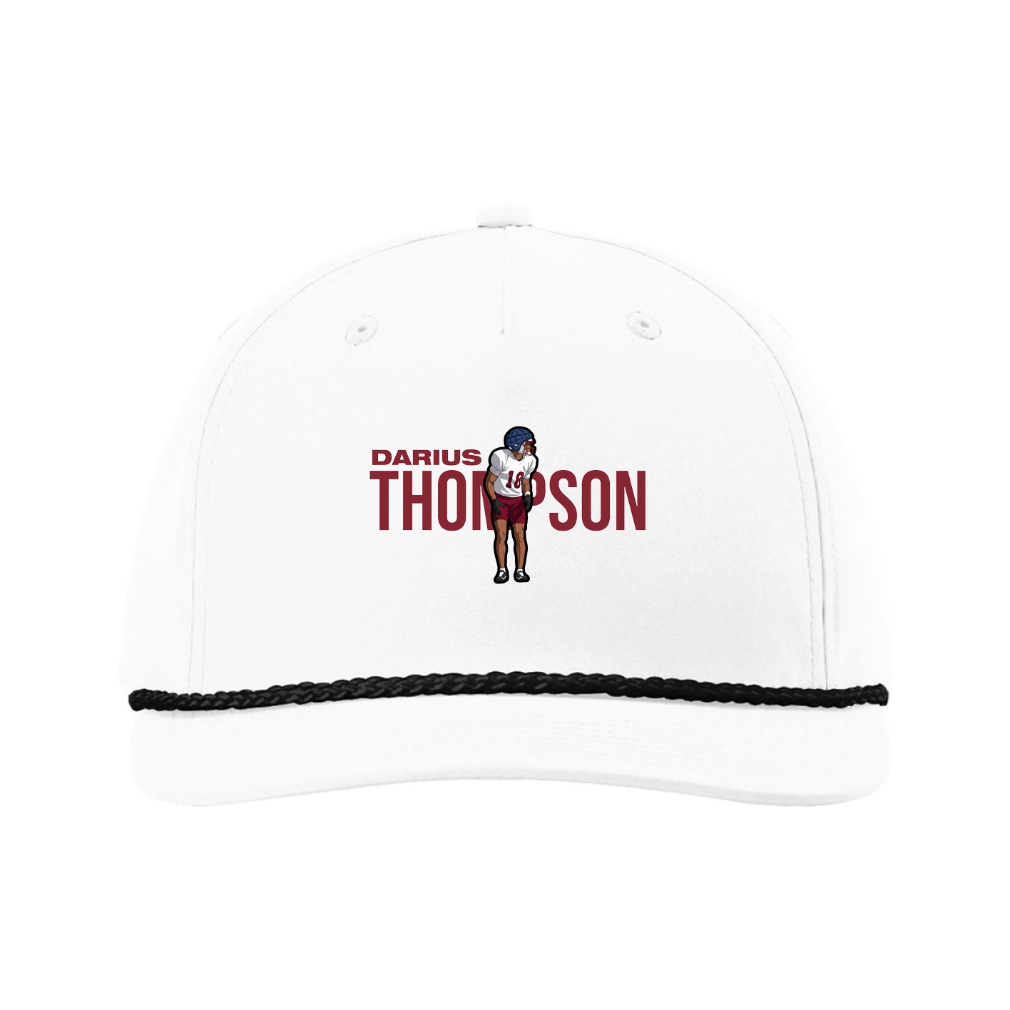 Five-Panel Classic Rope Cap — Player Name in White