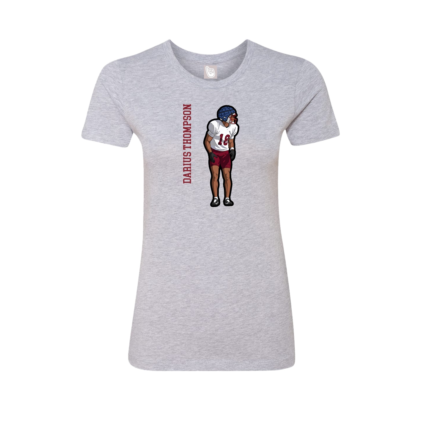 Fitted Women's Tee — Name Vertical in Grey