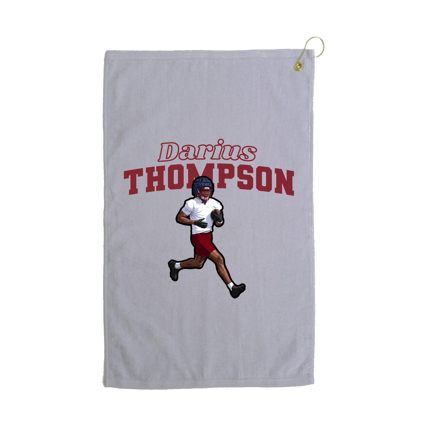 Golf Towel — Name Arch in Grey