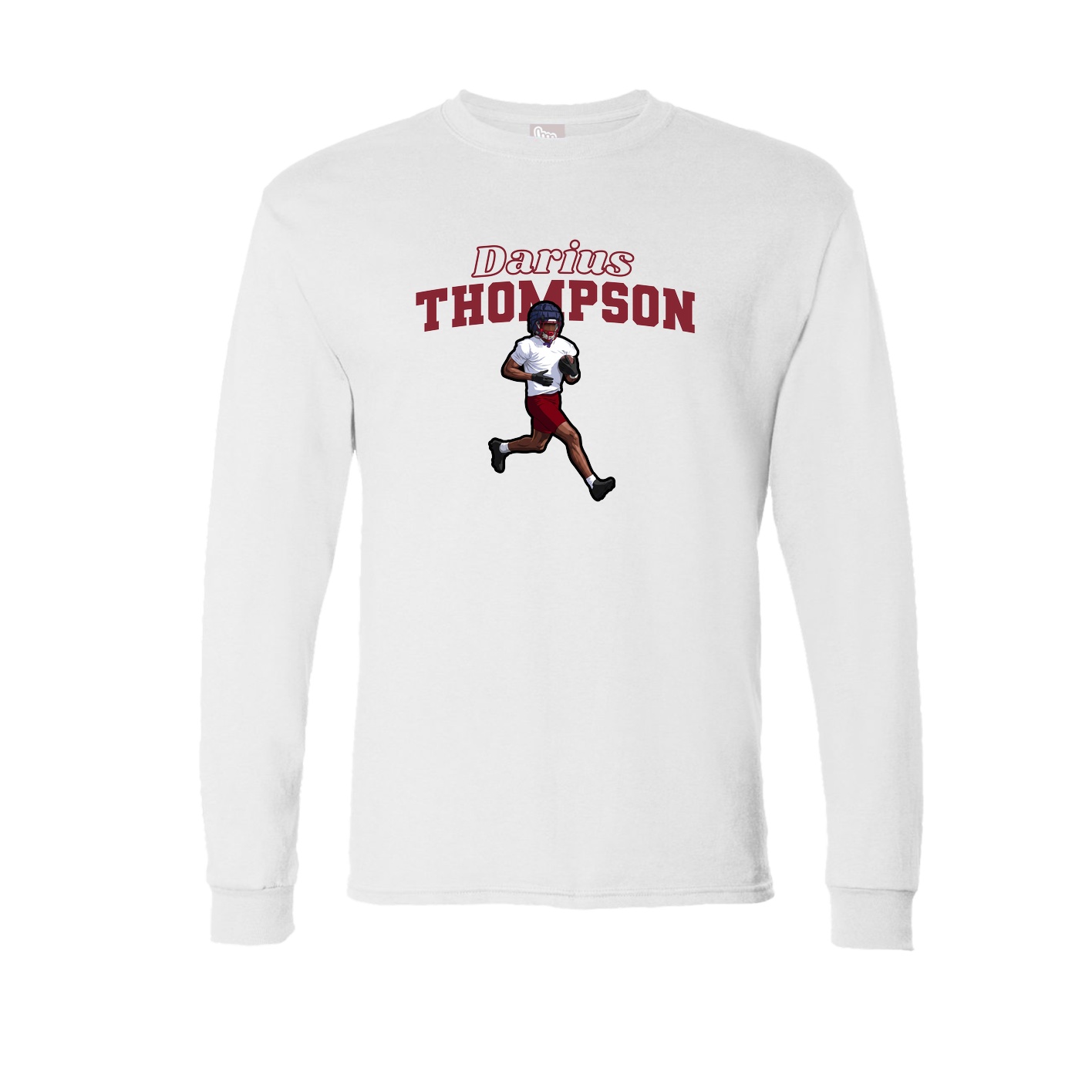 Long Sleeve Tee — Name Arch in White