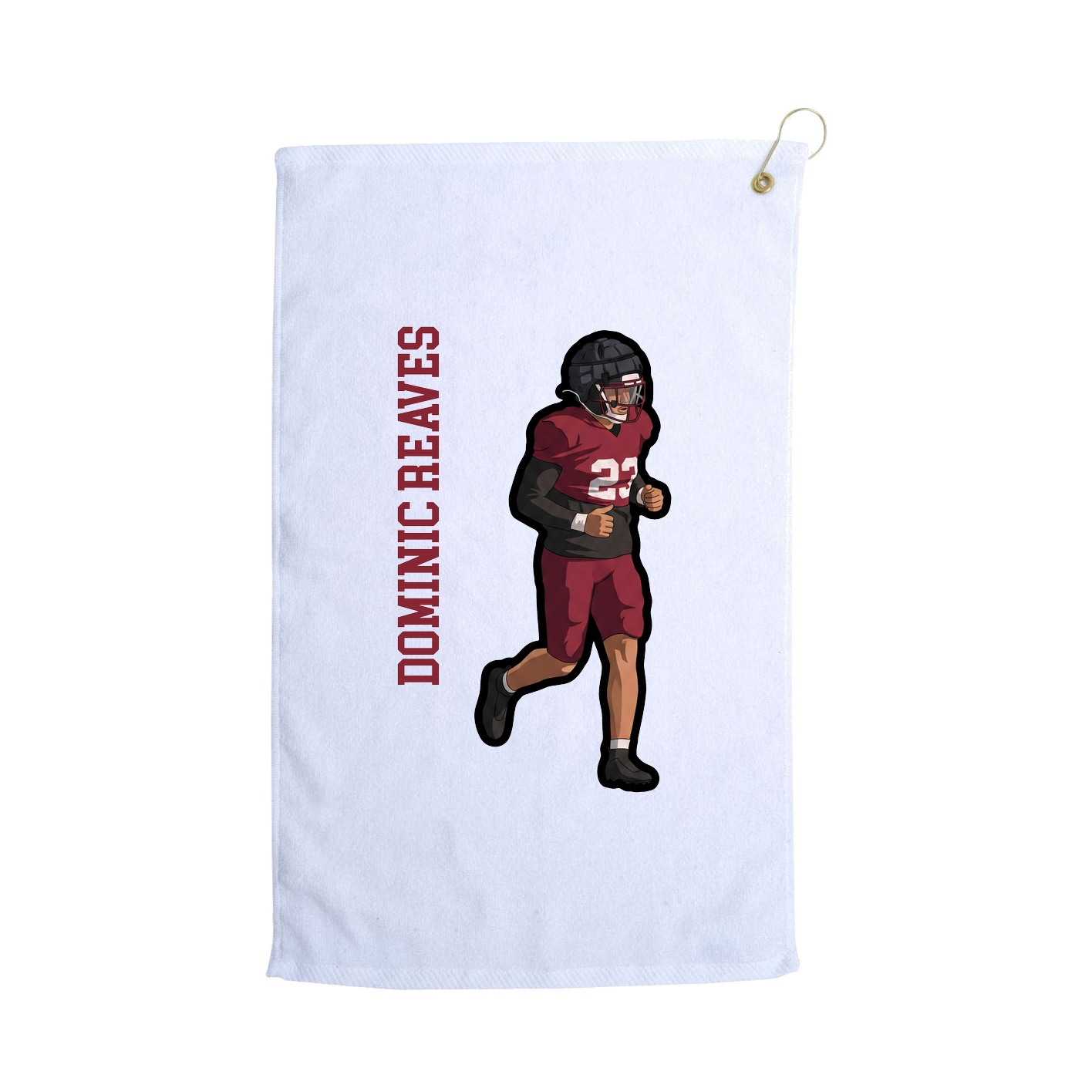 Golf Towel — Name Vertical in White