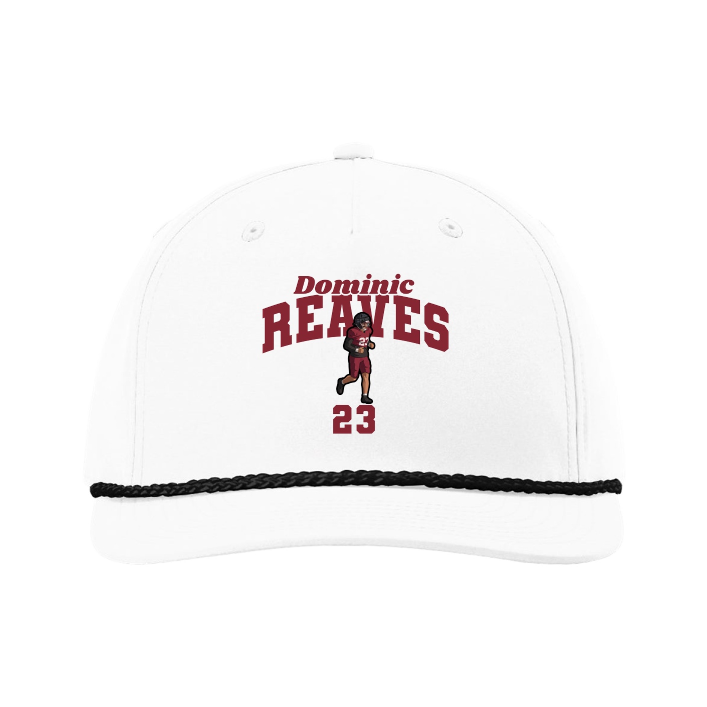 Five-Panel Classic Rope Cap — Signature Arch in White