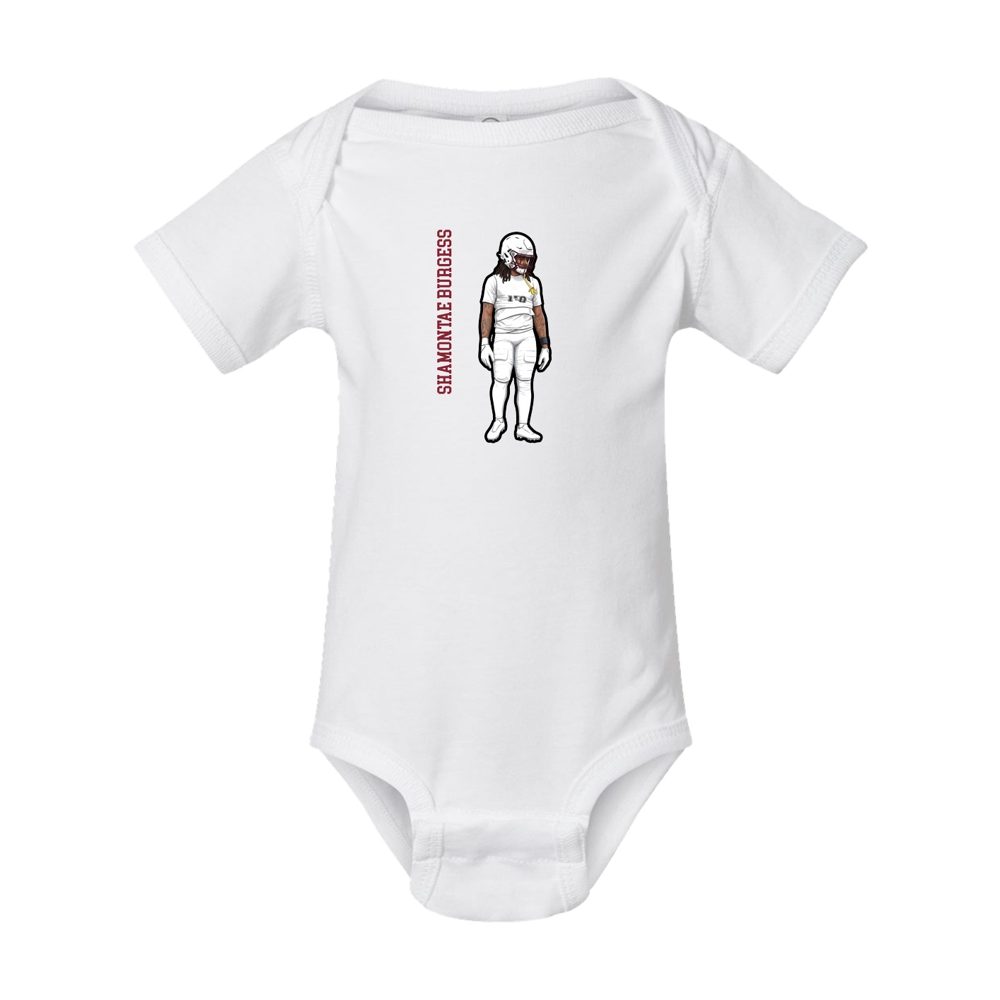 Baby Onesie — Name Vertical in White