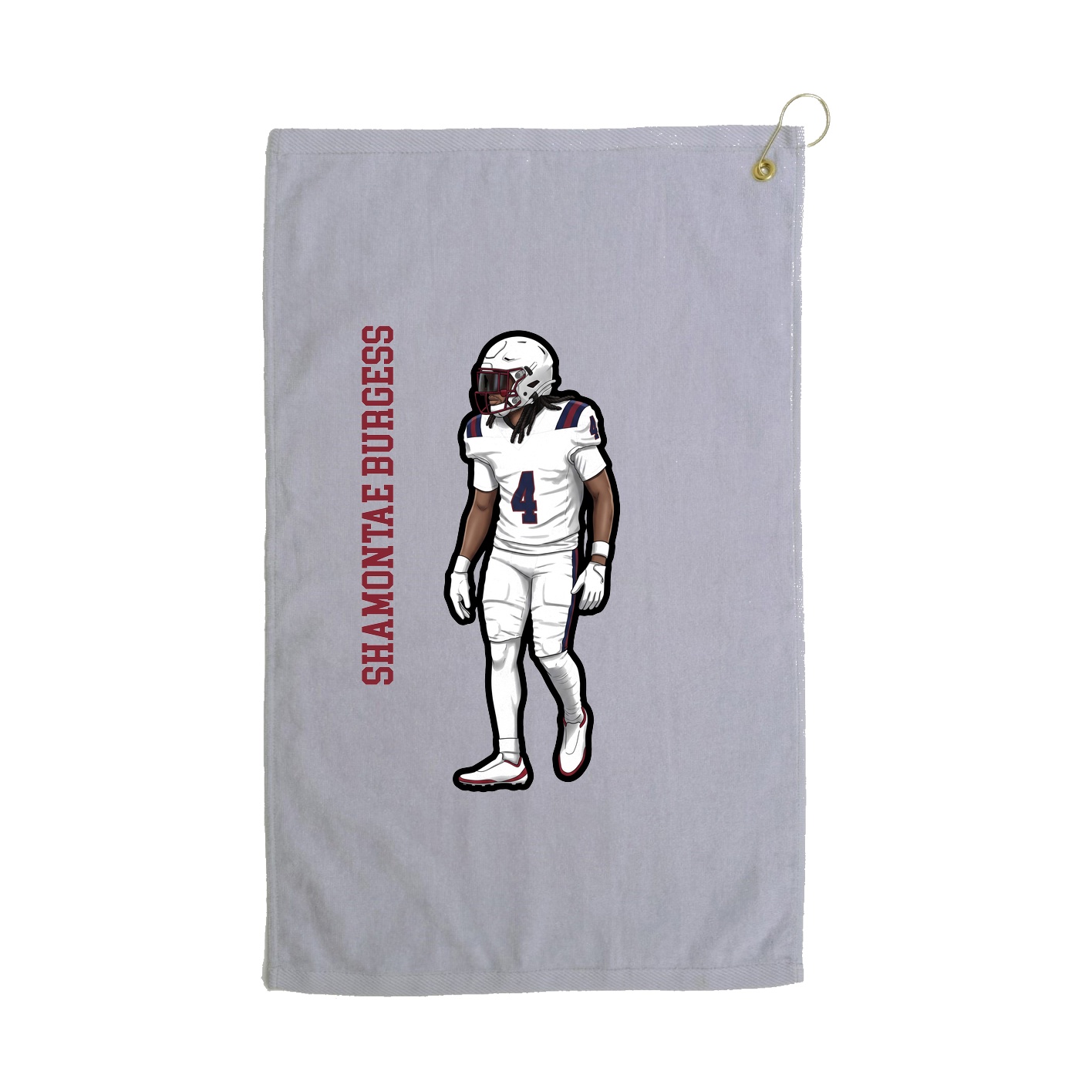 Golf Towel — Name Vertical in Grey