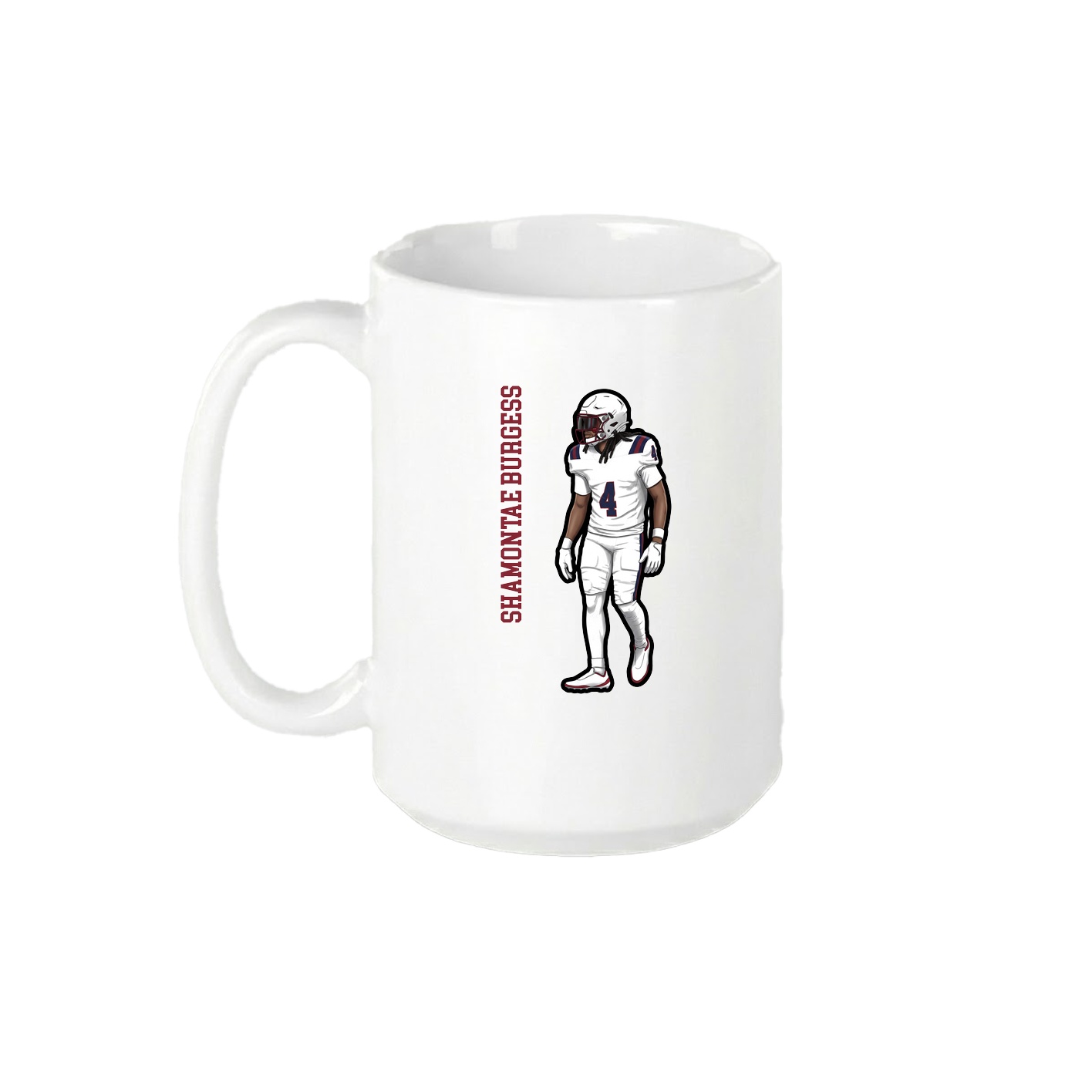 15oz Coffee Mug — Name Vertical in White