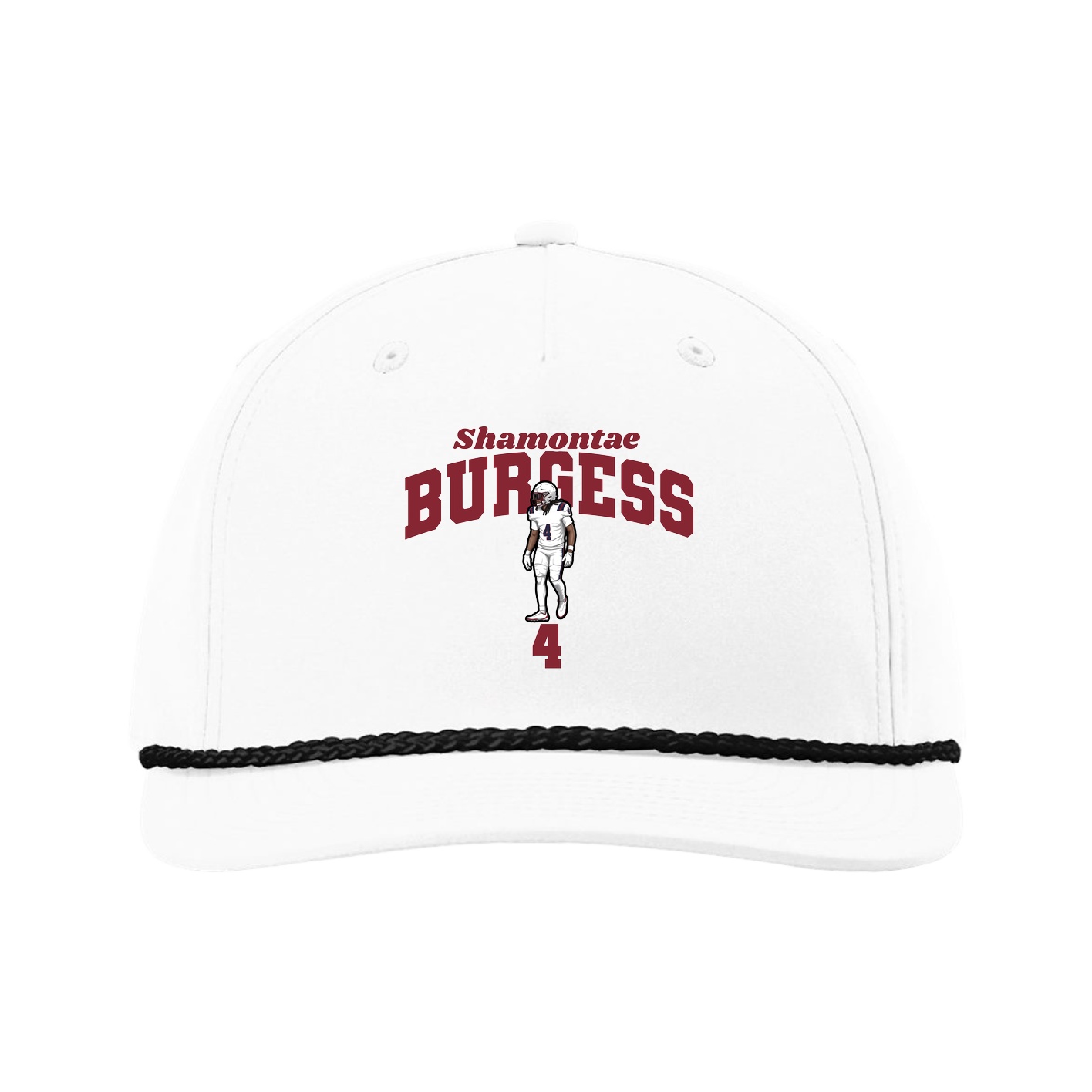 Five-Panel Classic Rope Cap — Signature Arch in White