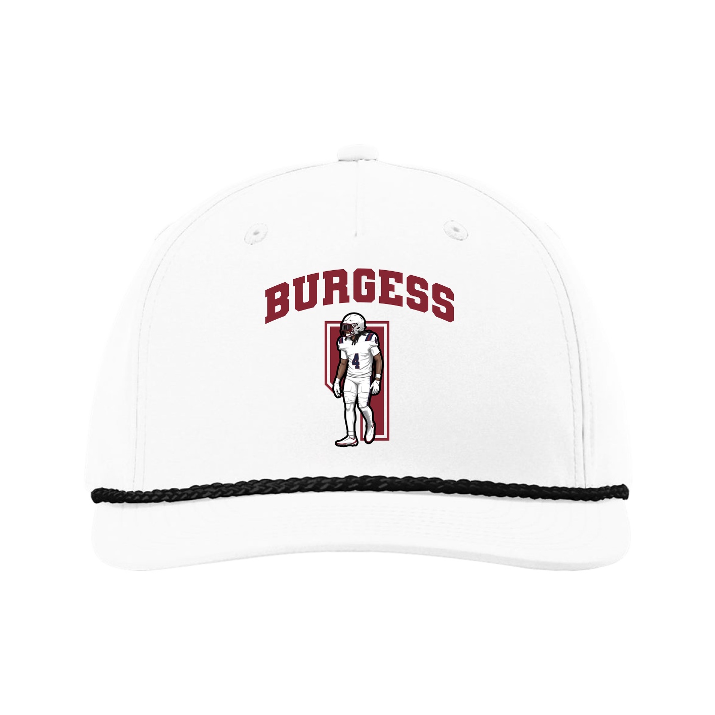 Five-Panel Classic Rope Cap — Number in White