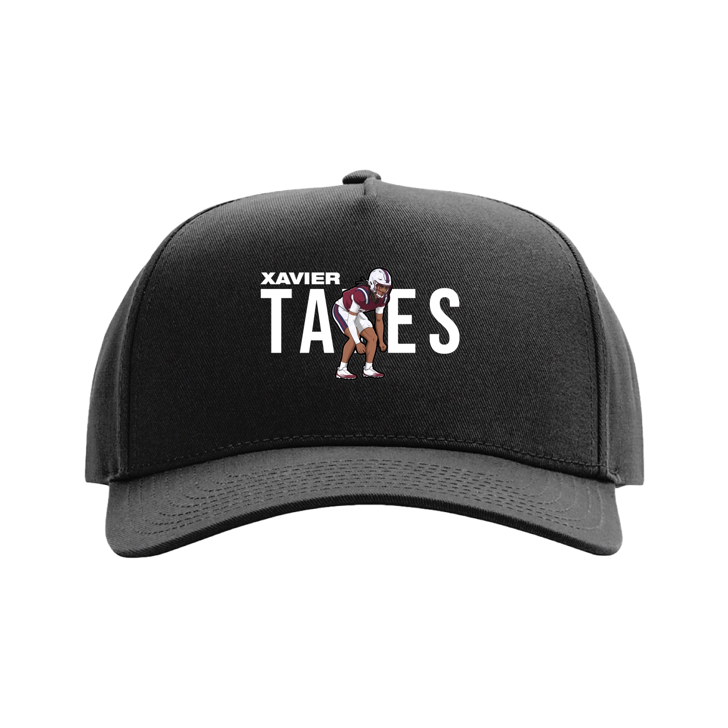 Full Fabric Five-Panel Champ Cap — Player Name in Black