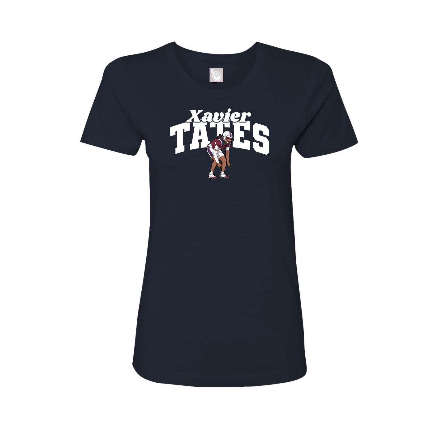 Fitted Women's Tee — Signature Arch in Navy