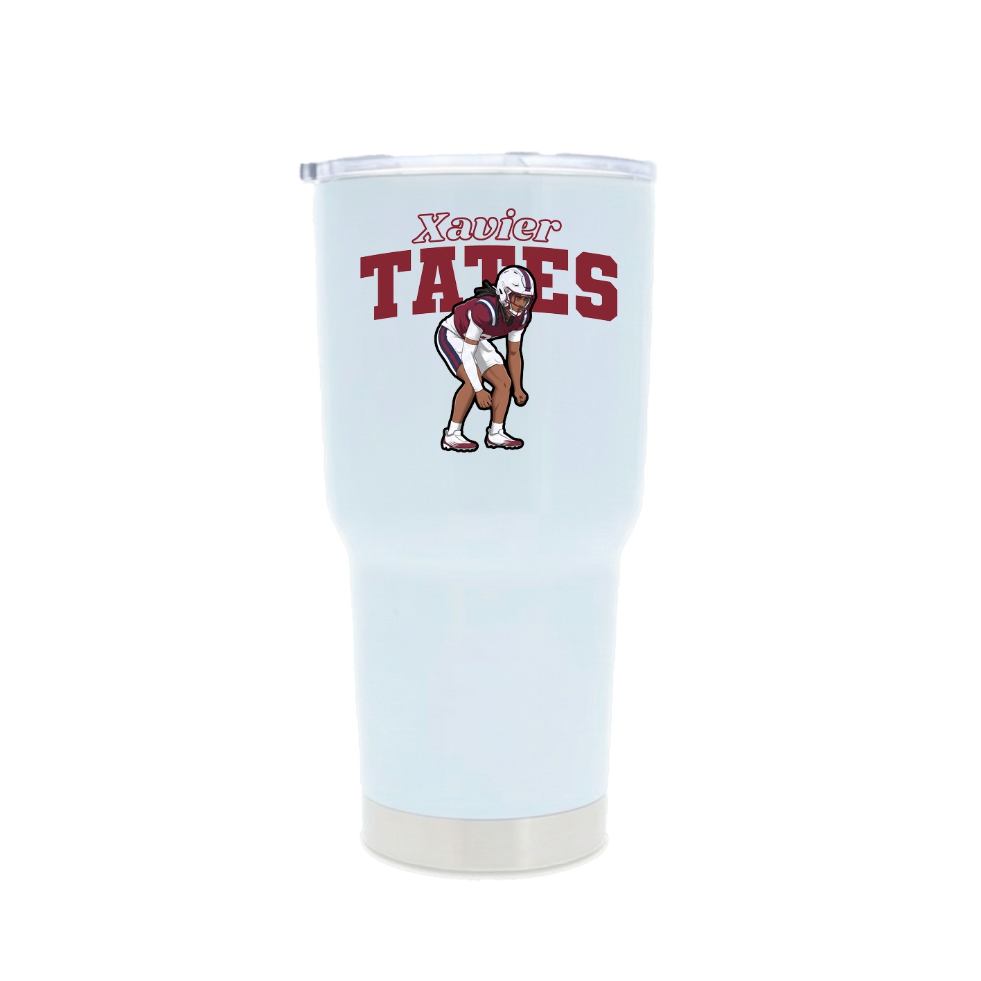 30oz Stainless Steel Tumbler — Name Arch in White