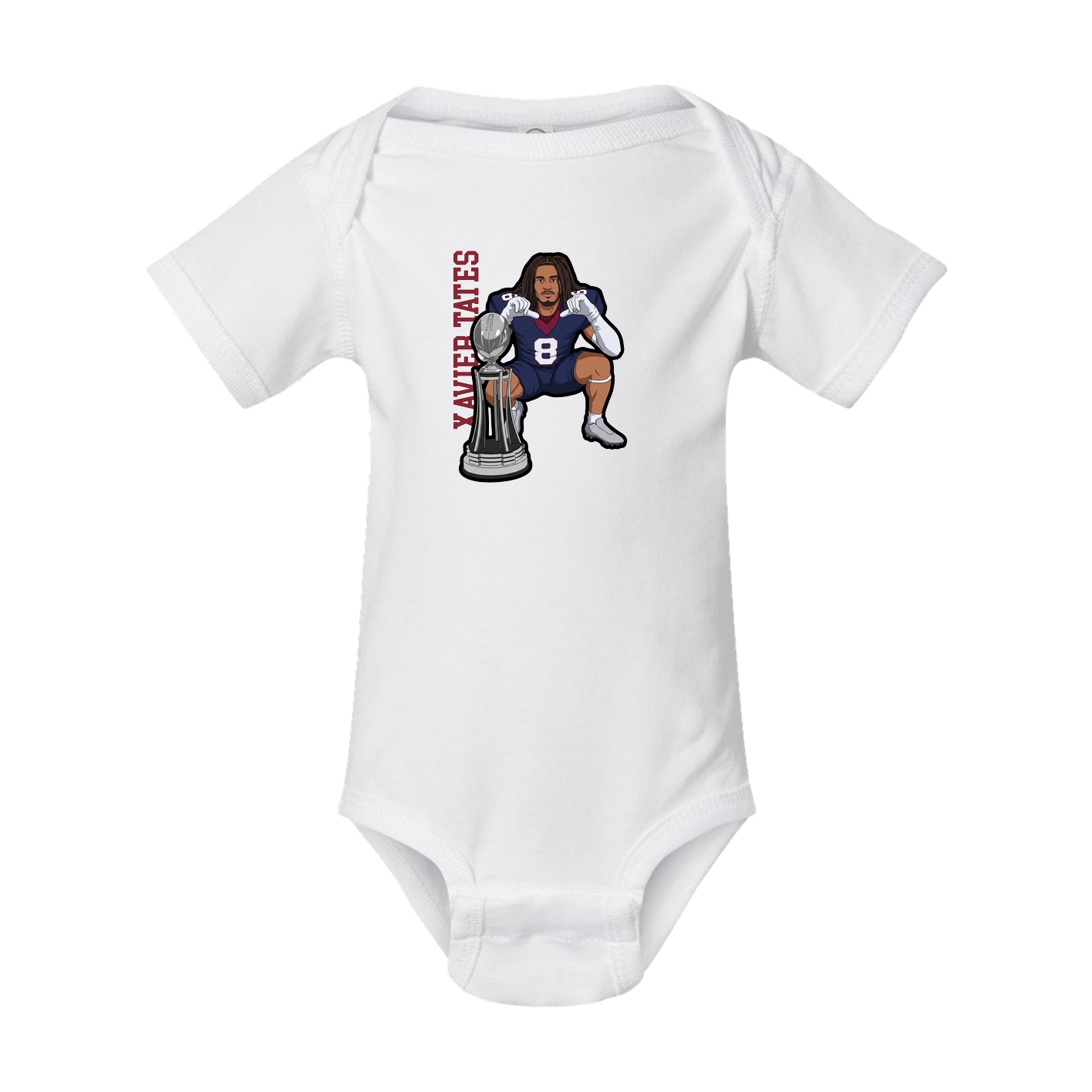 Baby Onesie — Name Vertical in White