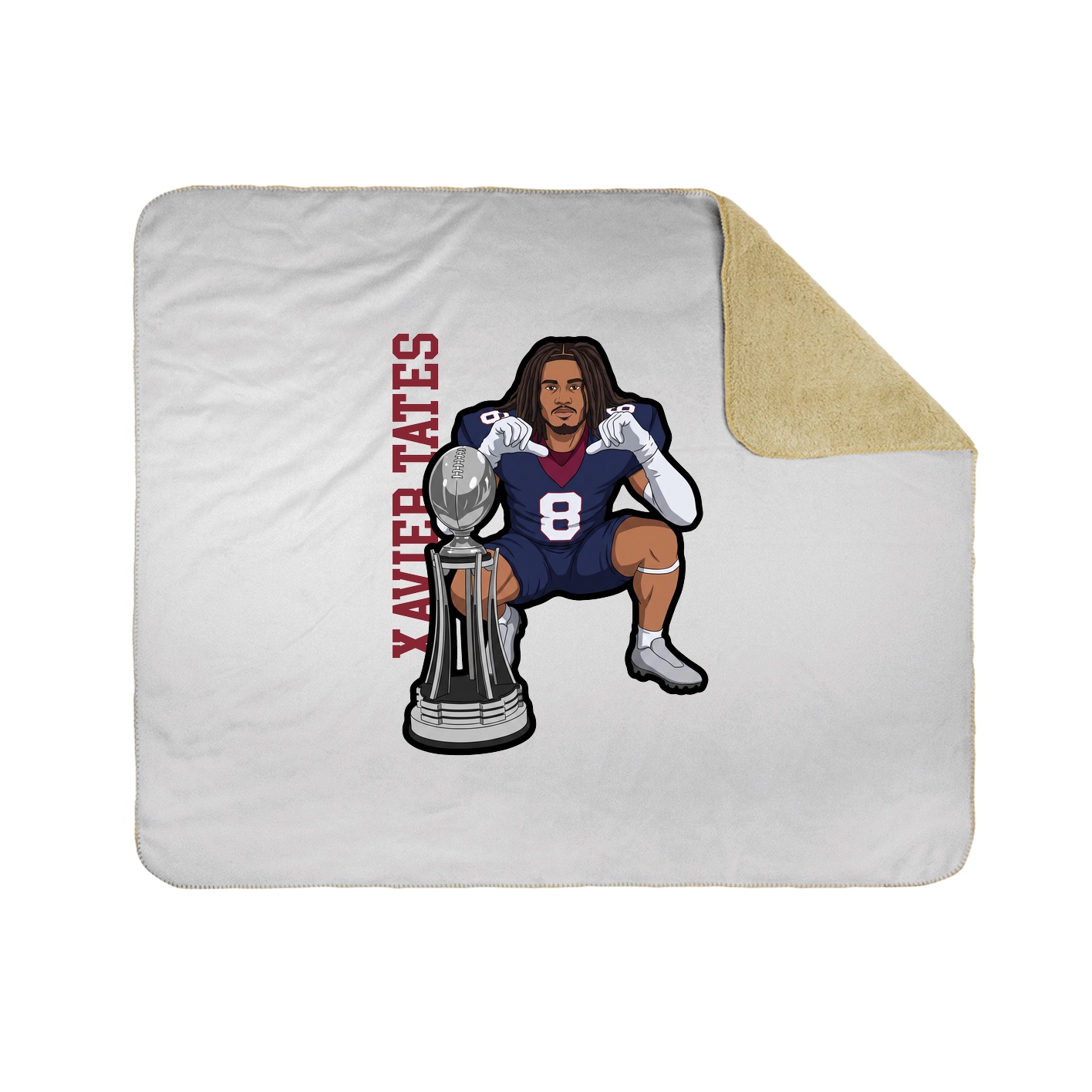 Throw Blanket — Name Vertical in White