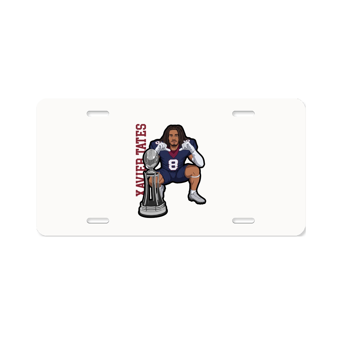 License Plate — Name Vertical in Classic