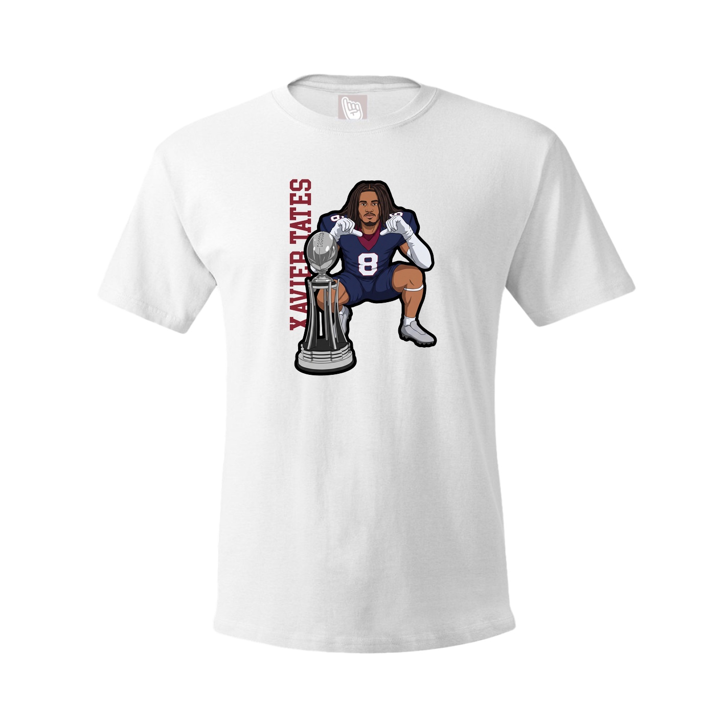 Tee — Name Vertical in White