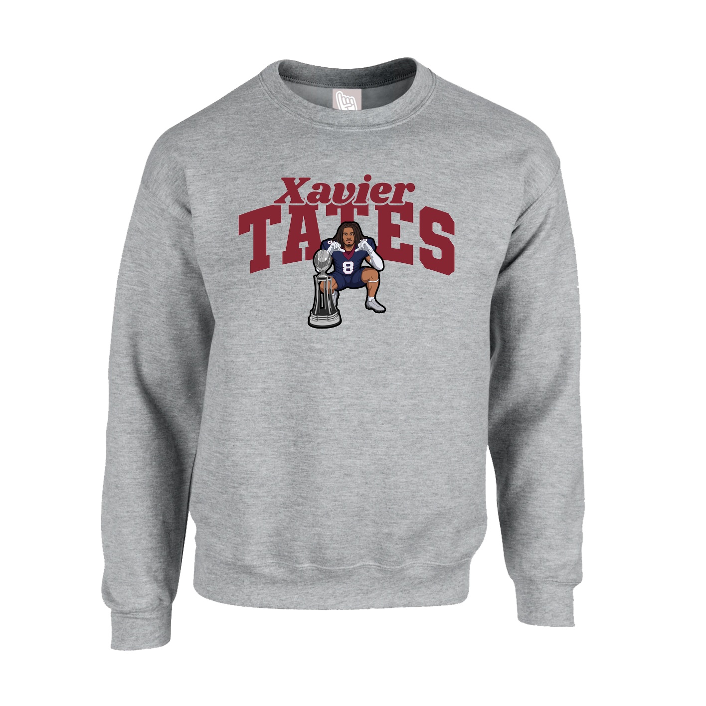 Fleece Crew — Signature Arch in Grey
