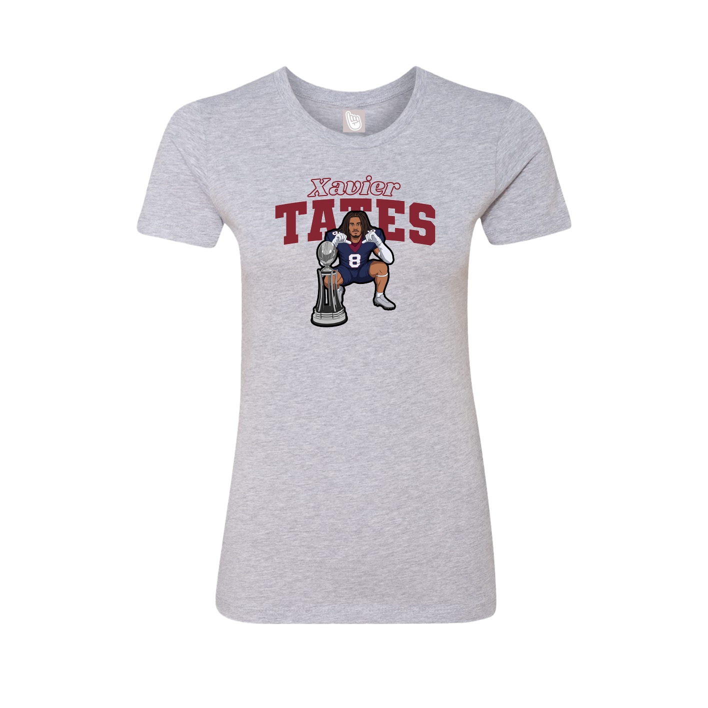 Fitted Women's Tee — Name Arch in Grey
