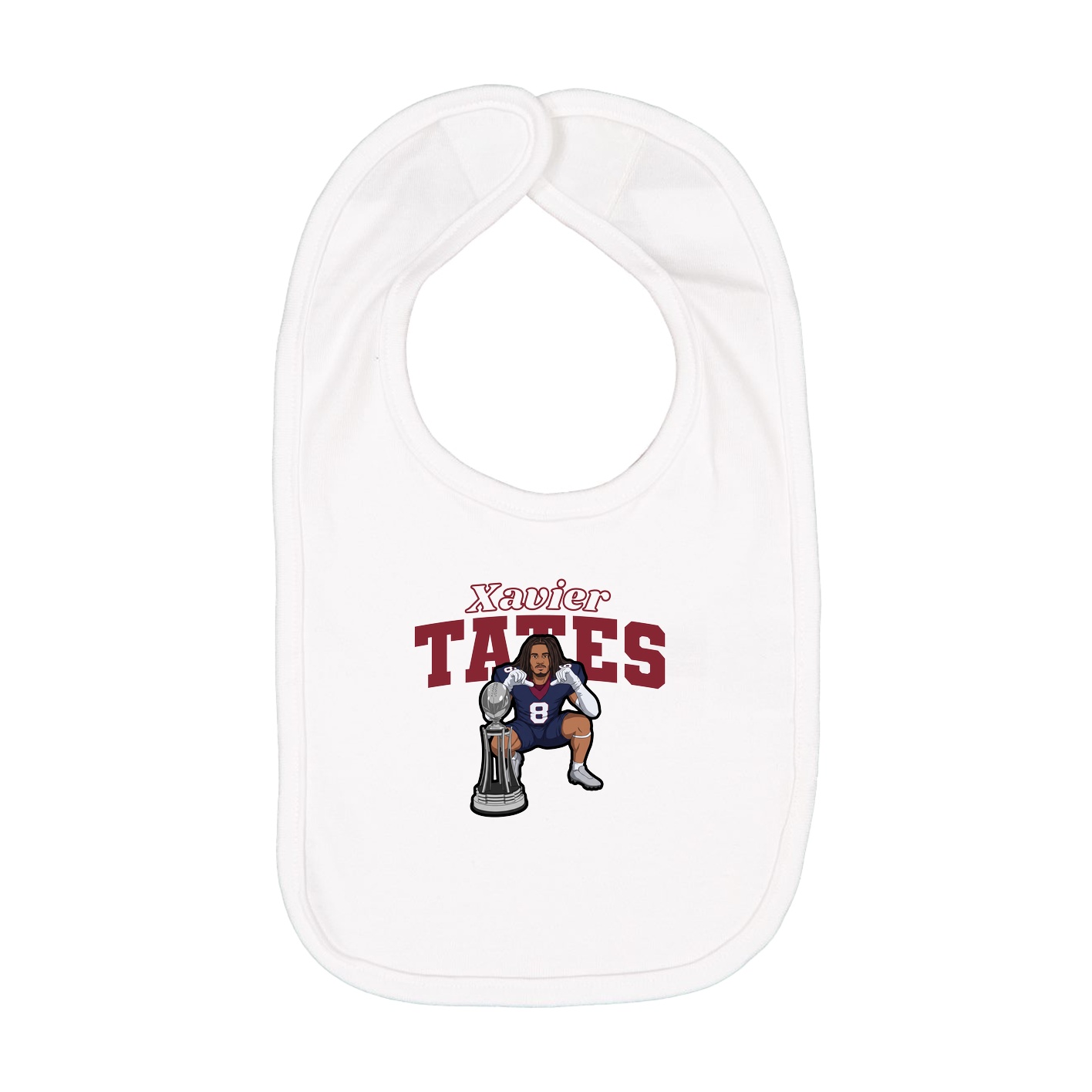 Infant Bib — Name Arch in White